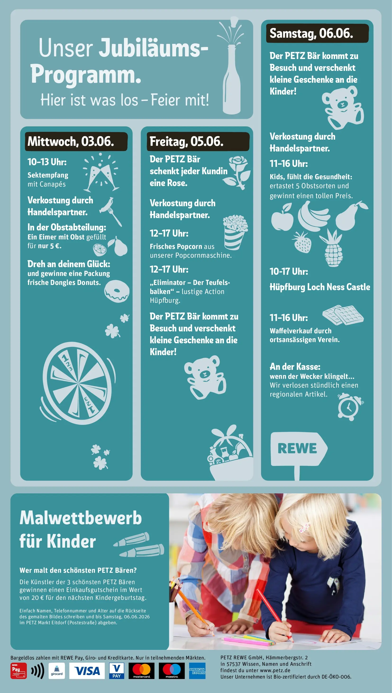 REWE Prospekt ab 01.06.2026 zum Blättern » Angebote | Seite: 2 | Produkte: Donuts, Obst, Uhr, Wecker
