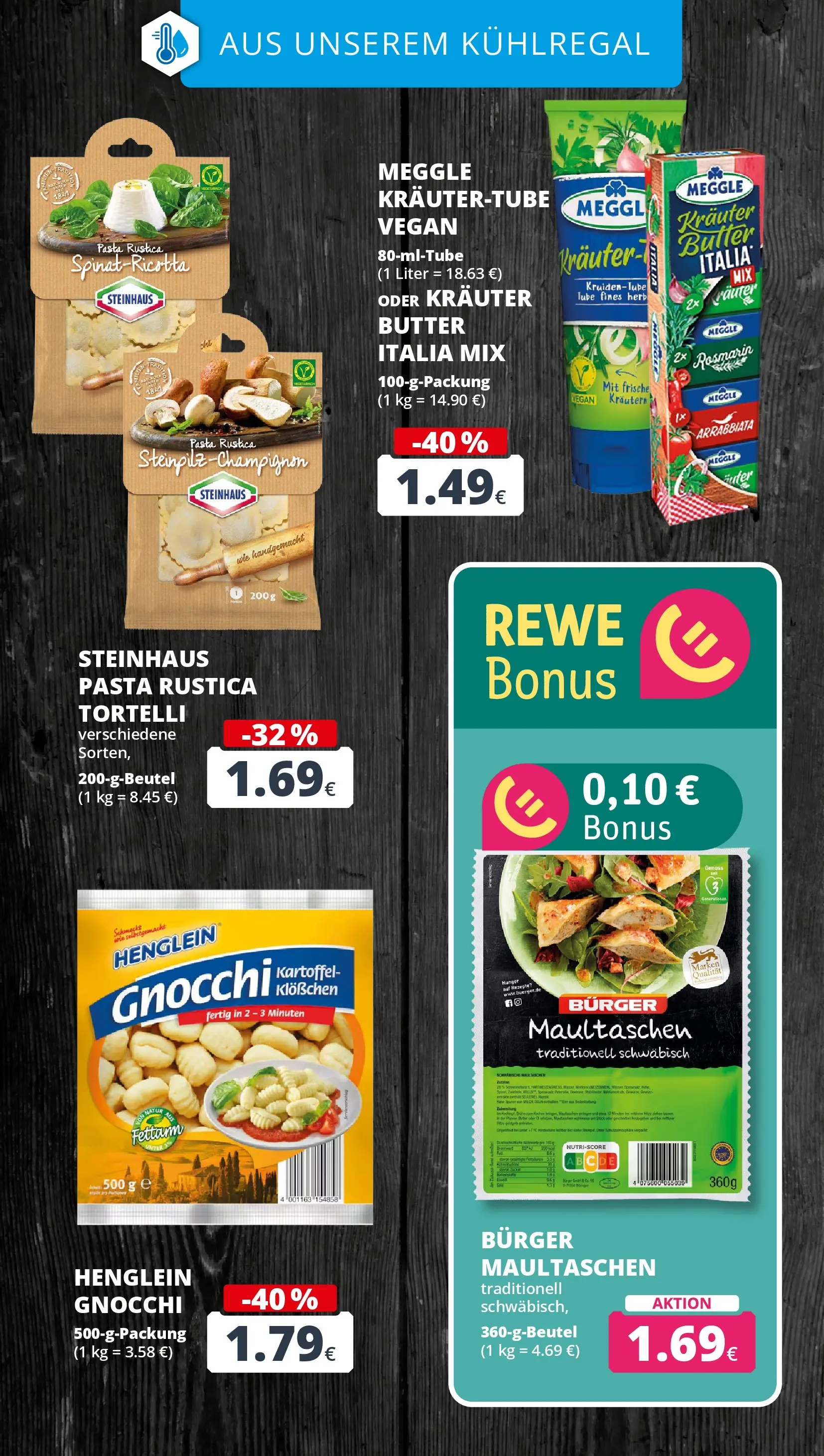 REWE Prospekt ab 01.06.2026 zum Blättern » Angebote | Seite: 18 | Produkte: Butter, Burger, Pasta, Maultaschen