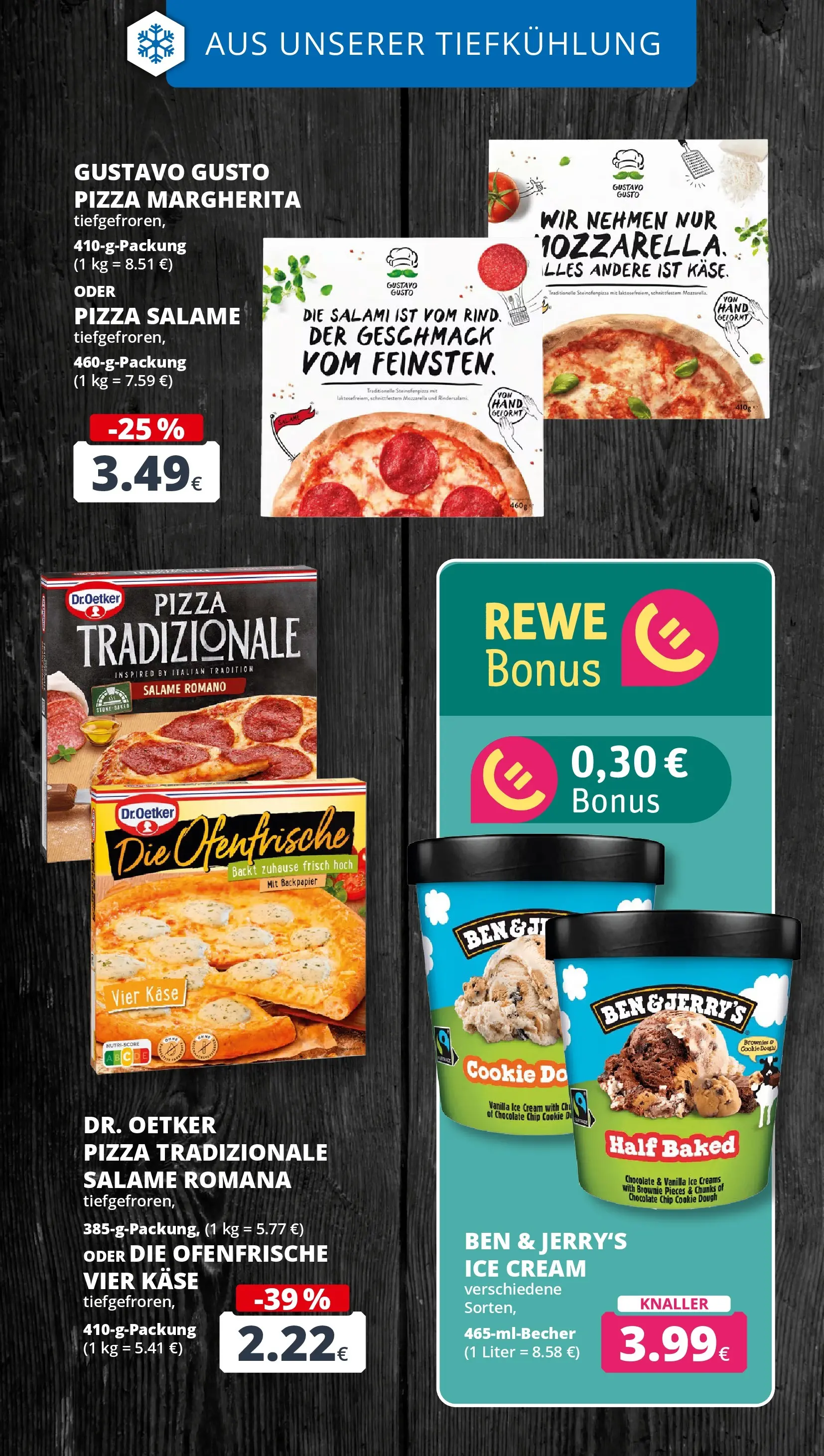 REWE Prospekt ab 01.06.2026 zum Blättern » Angebote | Seite: 19 | Produkte: Käse, Ofenfrische, Ben & Jerry's, Pizza