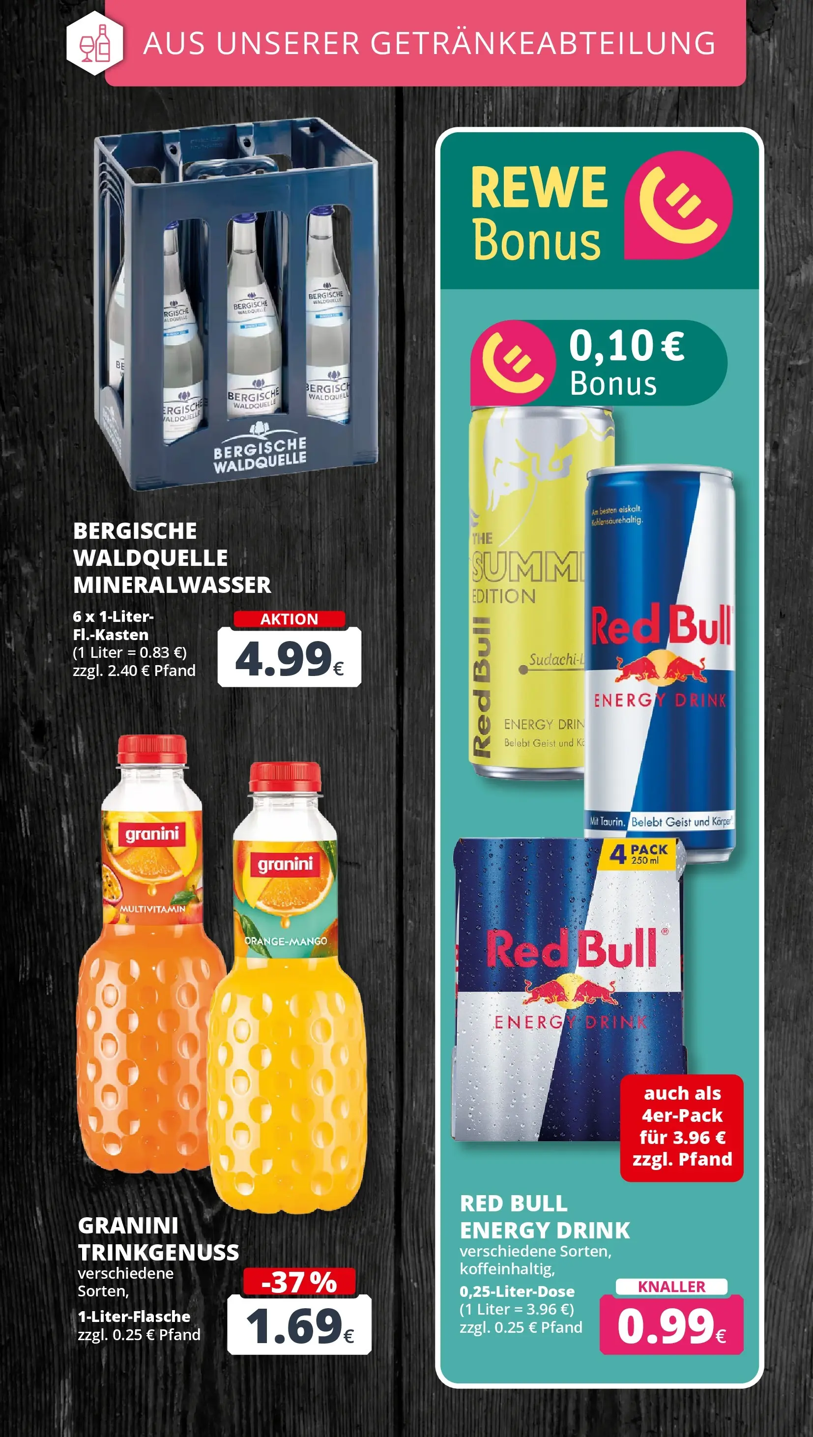 REWE Prospekt ab 01.06.2026 zum Blättern » Angebote | Seite: 22 | Produkte: Red bull, Energy, Mineralwasser, Granini