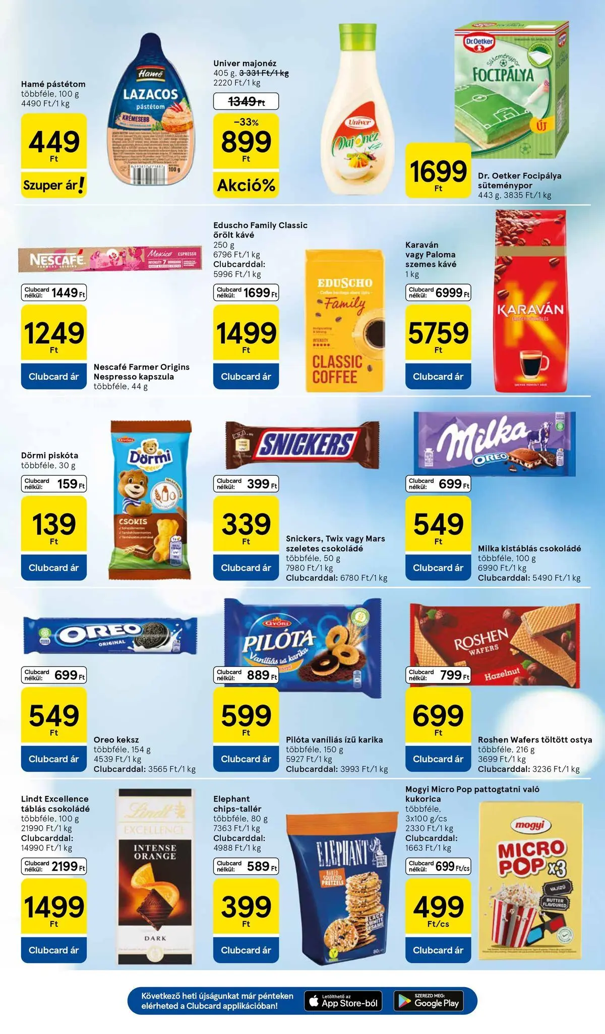 Tesco akciós újság - 2026.05.28.-tól - online | Oldal: 5 | Termékek: Piskóta, Farmer, Snickers, Őrölt kávé