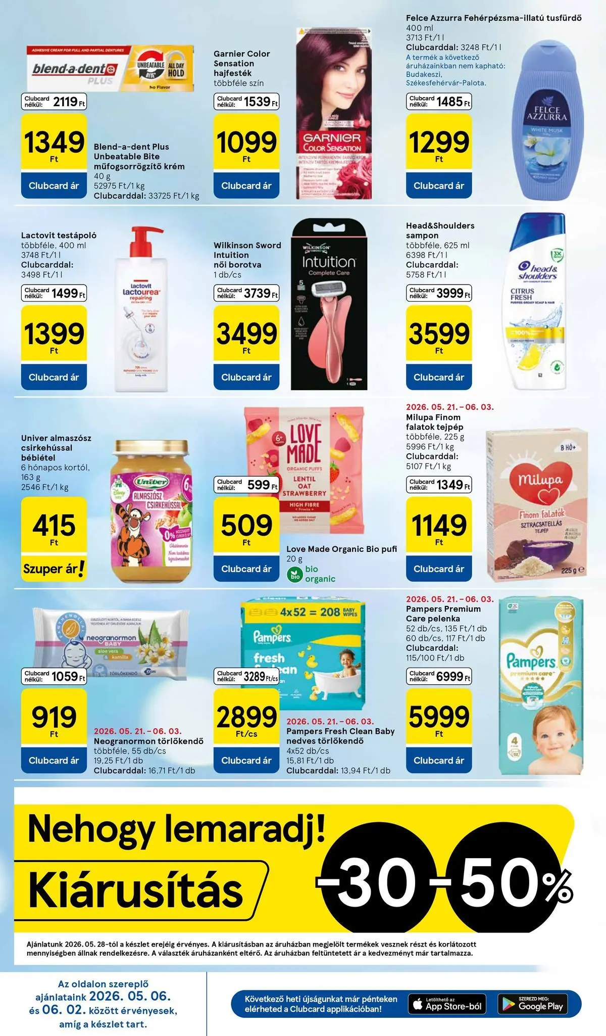 Tesco akciós újság - 2026.05.28.-tól - online | Oldal: 8 | Termékek: Törlőkendő, Hajfesték, Nedves törlőkendő, Bébiétel