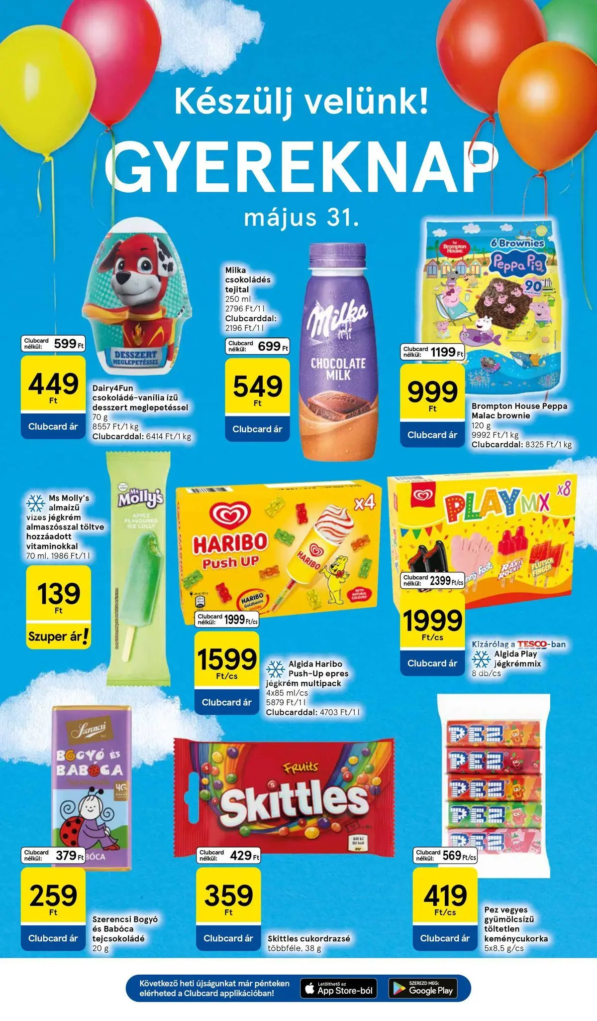 Tesco akciós újság - 2026.05.28.-tól - online | Oldal: 11 | Termékek: Tejcsokoládé, Brownie, Jégkrém