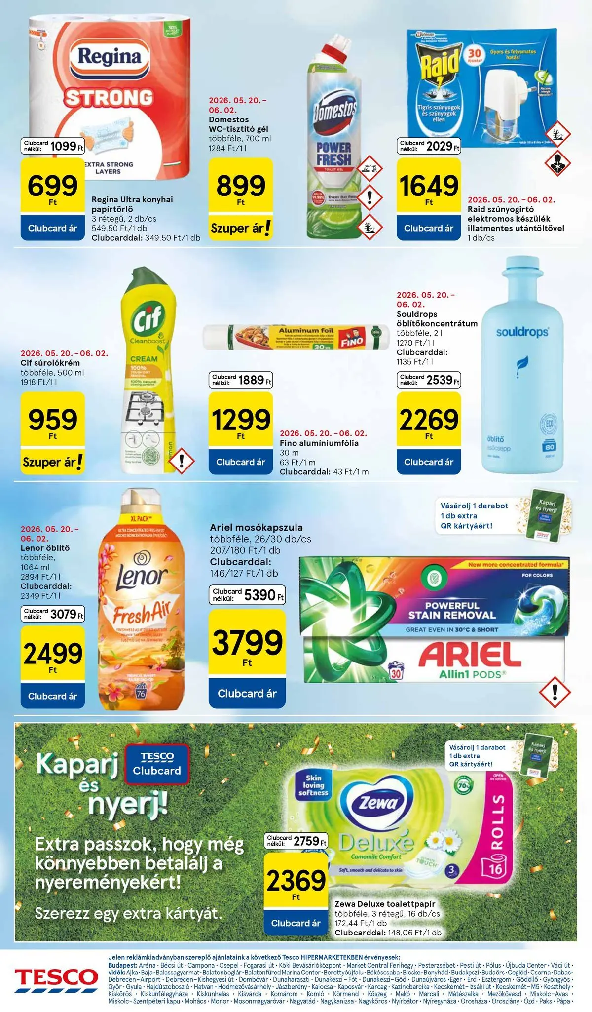 Tesco akciós újság - 2026.05.28.-tól - online | Oldal: 26 | Termékek: Ariel, Papírtörlő, Mosókapszula, Öblítő