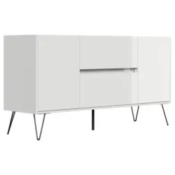 Sideboard Posseik Industrial Wei&szlig;/Eichefarben B: 139 cm