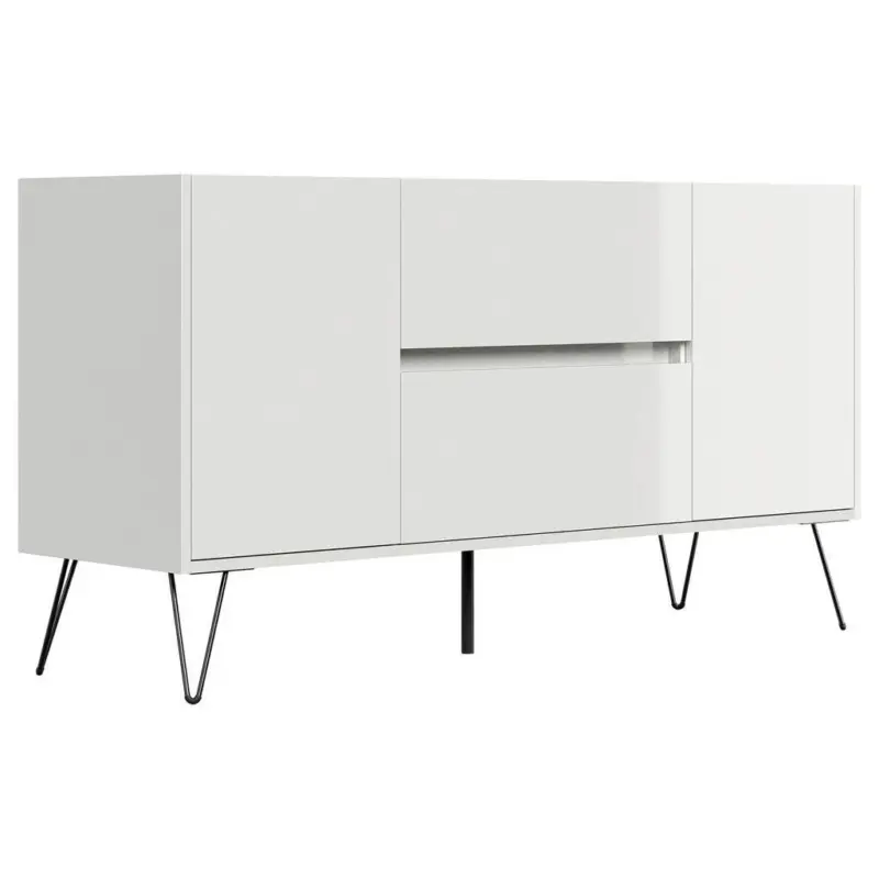 Sideboard Posseik Industrial Wei&szlig;/Eichefarben B: 139 cm