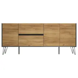 Sideboard Posseik Industrial Graphitfarben/Eiche B: 177 cm
