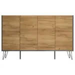 M&ouml;belix Sideboard Posseik Industrial Graphitfarben/Eichef. 155 cm