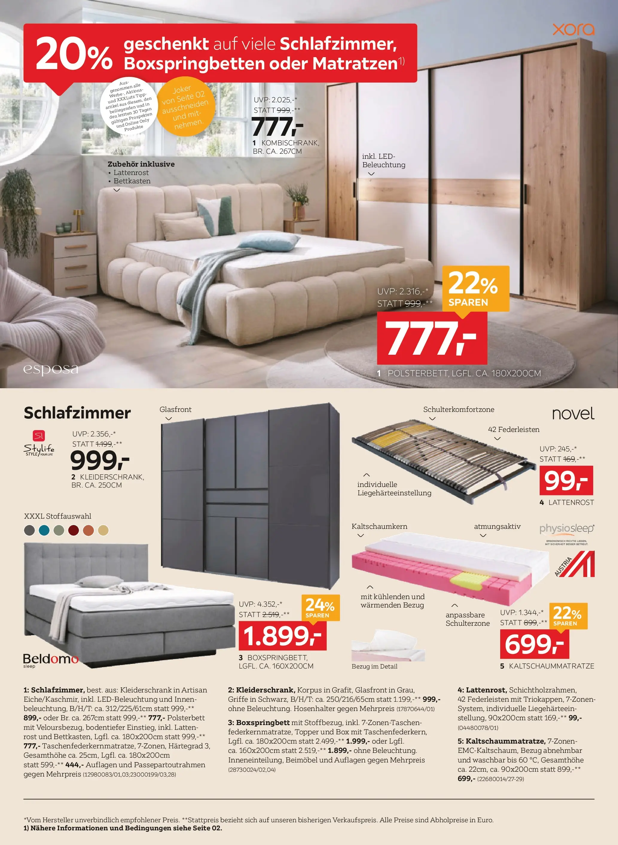 XXXLutz Jokerwochen von 16.06.2026 - Aktuelle Angebote | Seite: 8 | Produkte: Kleiderschrank, Lattenrost, Box