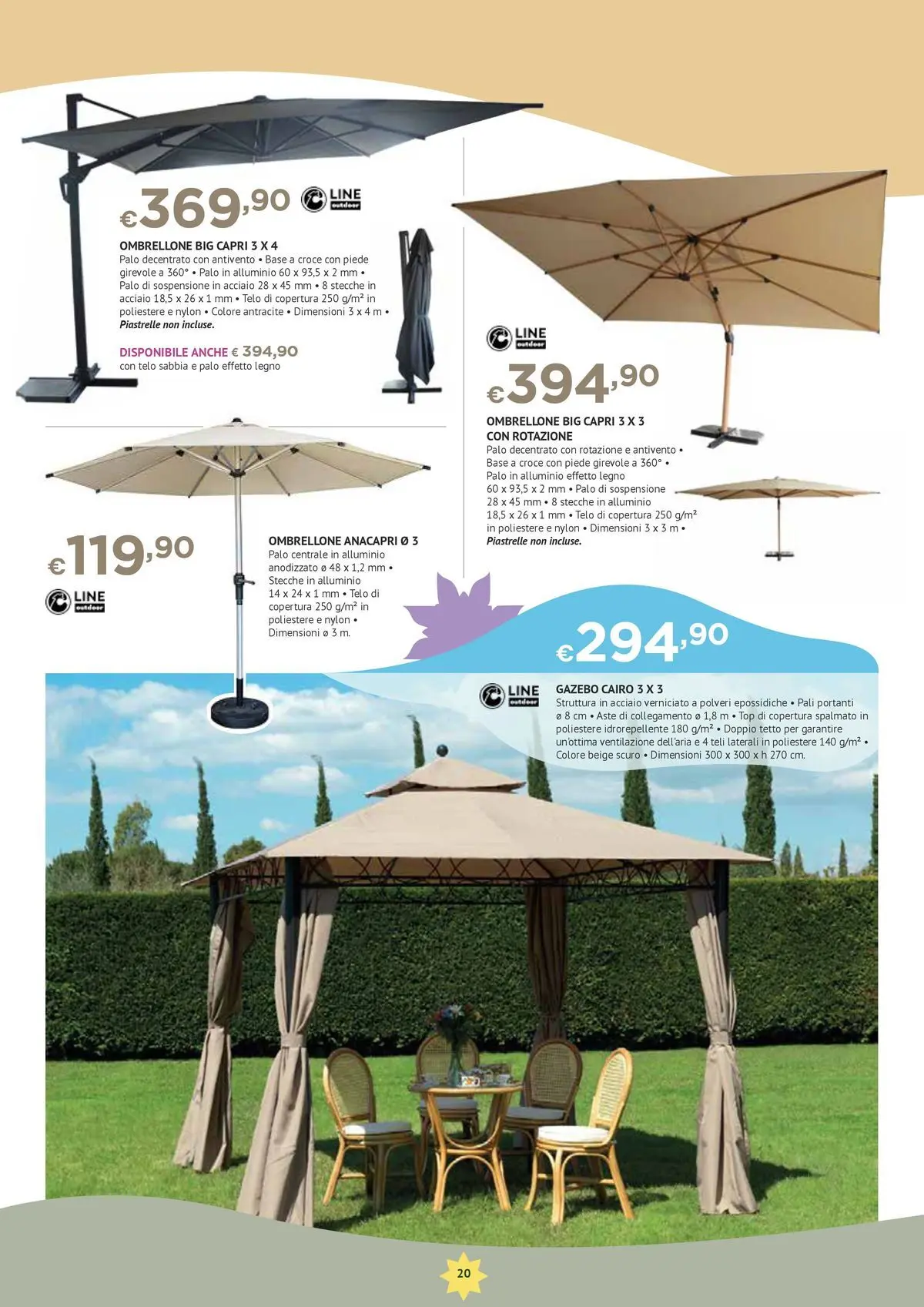 Nuovo Offerte - Anche fuori è Casa dal 28/05/2026 > offerte anteprima 🛍️ | Pagina: 20 | Prodotti: Ombrellone, Gazebo, Piastrelle, Alluminio