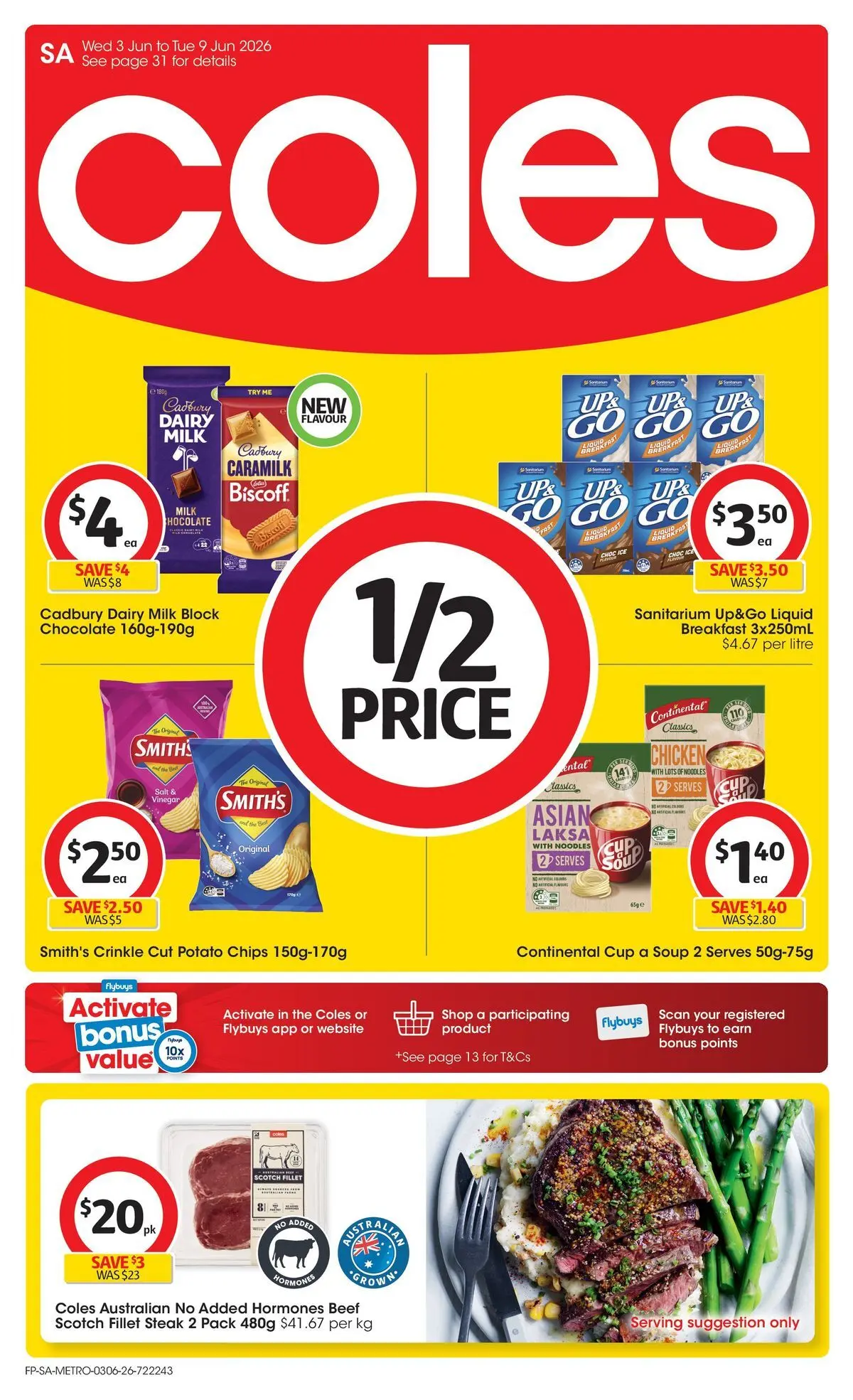 ﻿Coles catalogue valid from 02/06/2026 > Online Australia | Page: 1 | Products: Milk, Beef, Chips, Scotch