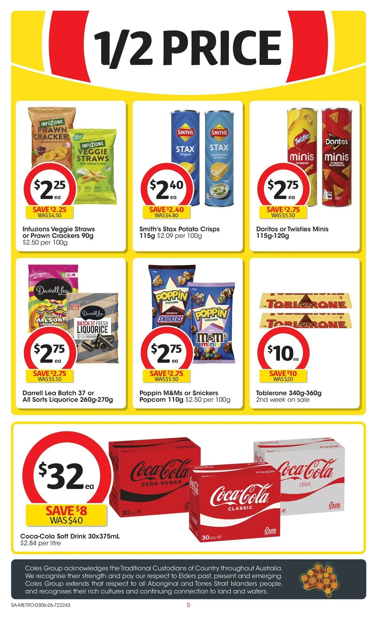 ﻿Coles catalogue valid from 02/06/2026 > Online Australia | Page: 5 | Products: Crackers, Popcorn, Sugar, Straws