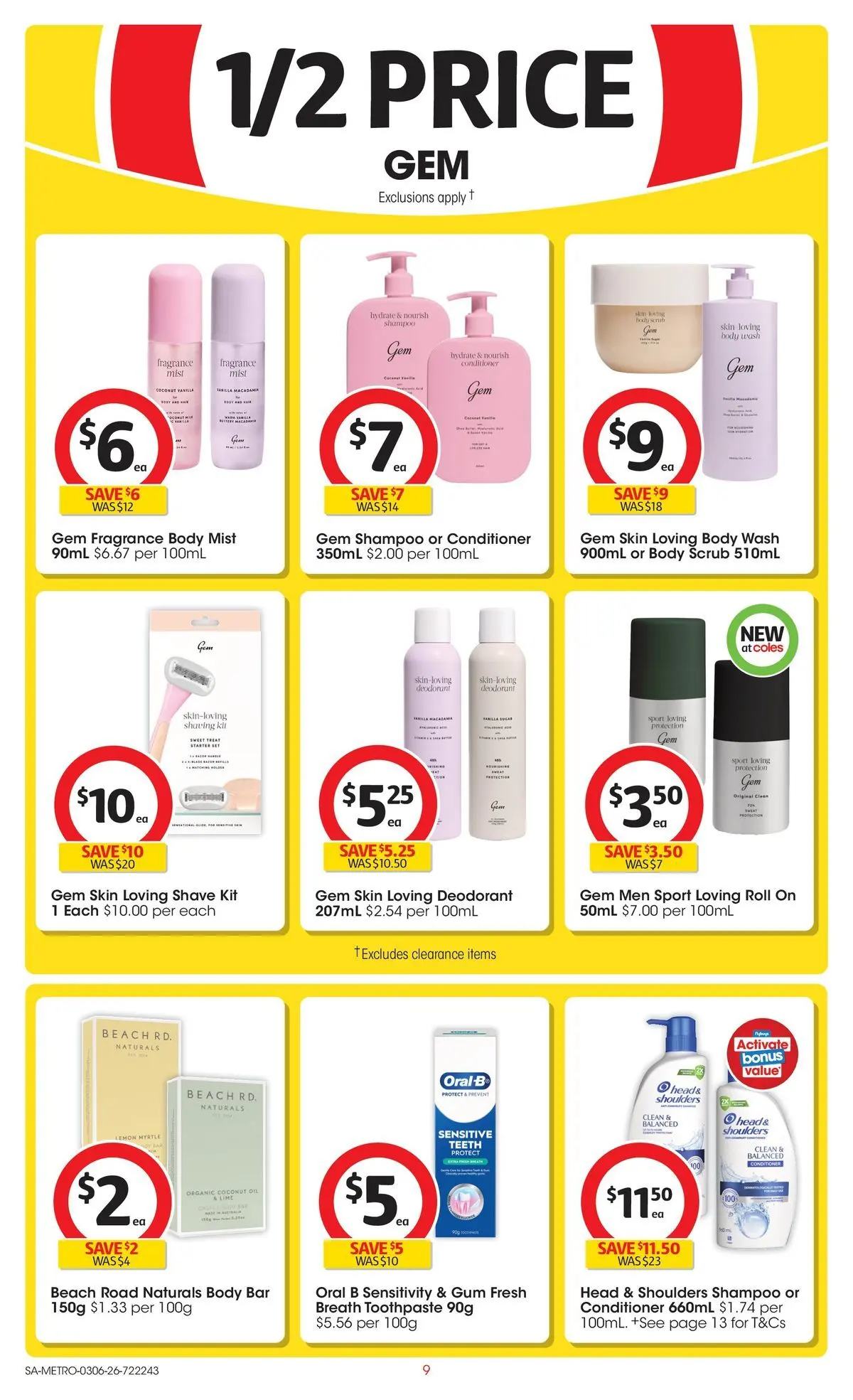 ﻿Coles catalogue valid from 02/06/2026 > Online Australia | Page: 9 | Products: Gem, Oil, Toothpaste, Sensitive teeth
