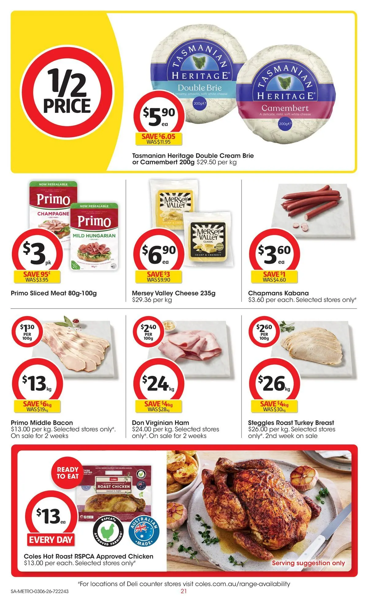 ﻿Coles catalogue valid from 02/06/2026 > Online Australia | Page: 21 | Products: Cheese, Ham, Meat, Cream