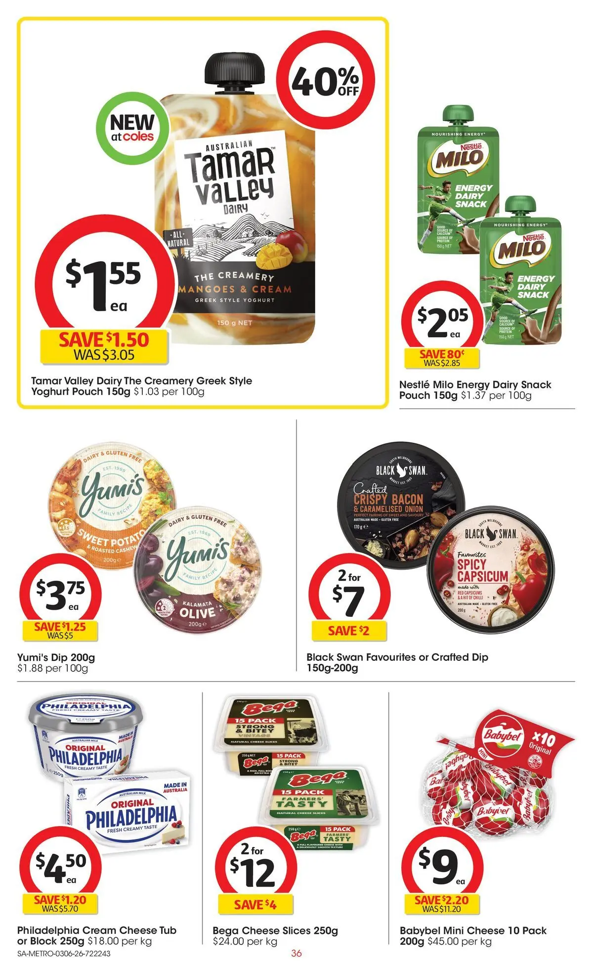 ﻿Coles catalogue valid from 02/06/2026 > Online Australia | Page: 36 | Products: Bacon, Capsicum, Milk, Cheese