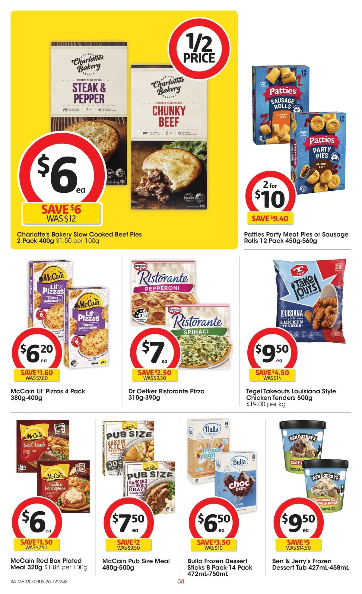 ﻿Coles catalogue valid from 02/06/2026 > Online Australia | Page: 38 | Products: Box, Pizza, Chicken, Pies