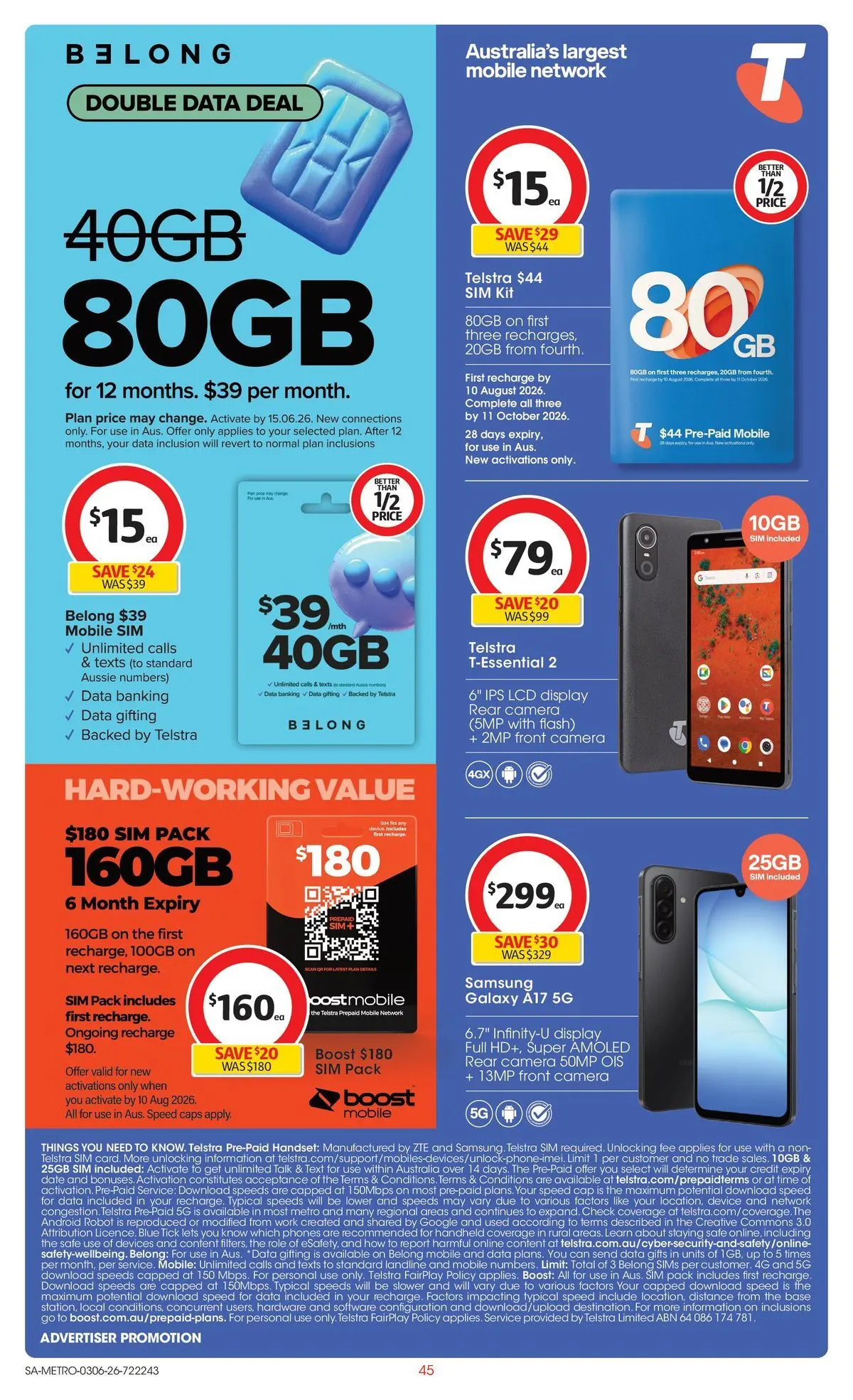 ﻿Coles catalogue valid from 02/06/2026 > Online Australia | Page: 45 | Products: Date, Device, Camera, Mobile