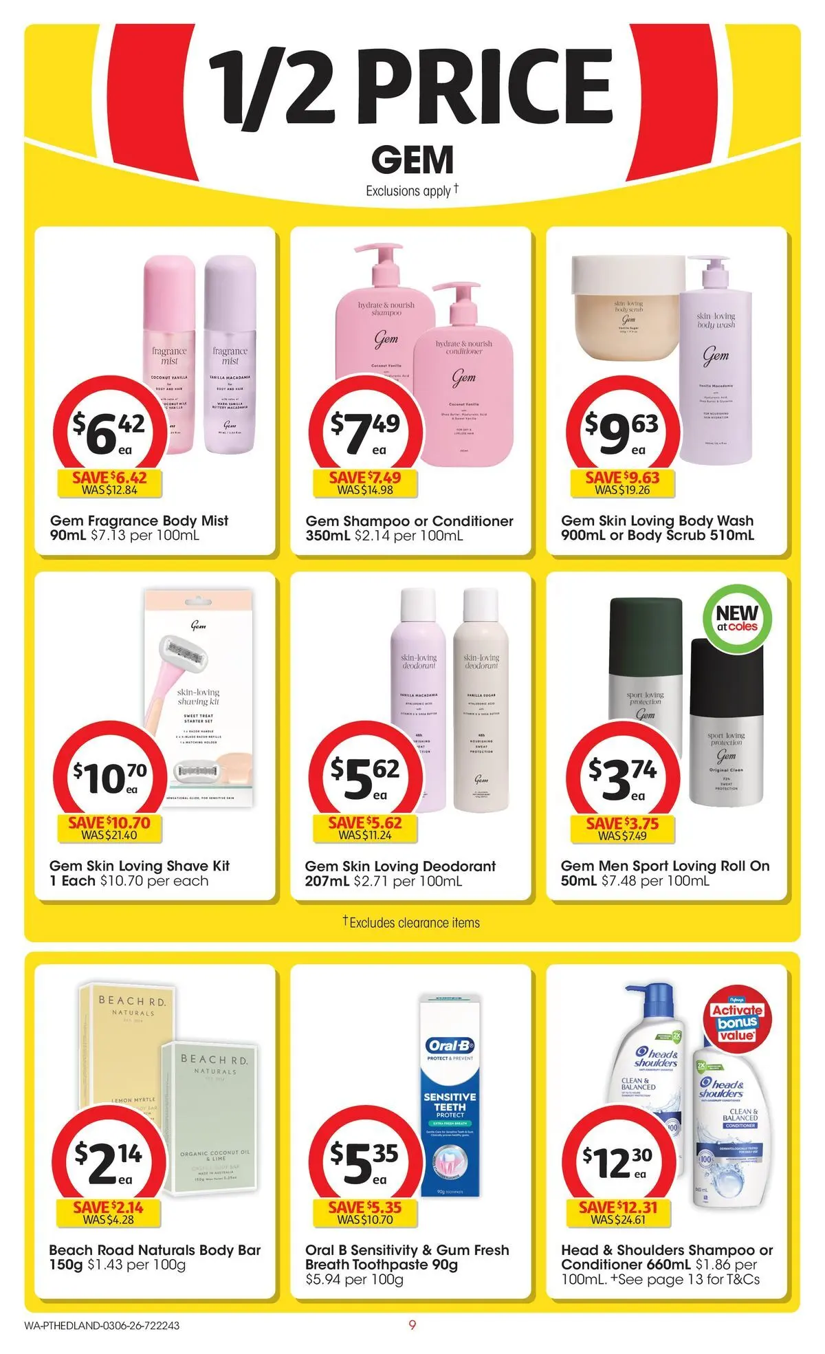 ﻿Coles catalogue valid from 02/06/2026 > Online Australia | Page: 9 | Products: Gem, Shampoo, Scrub, Gum