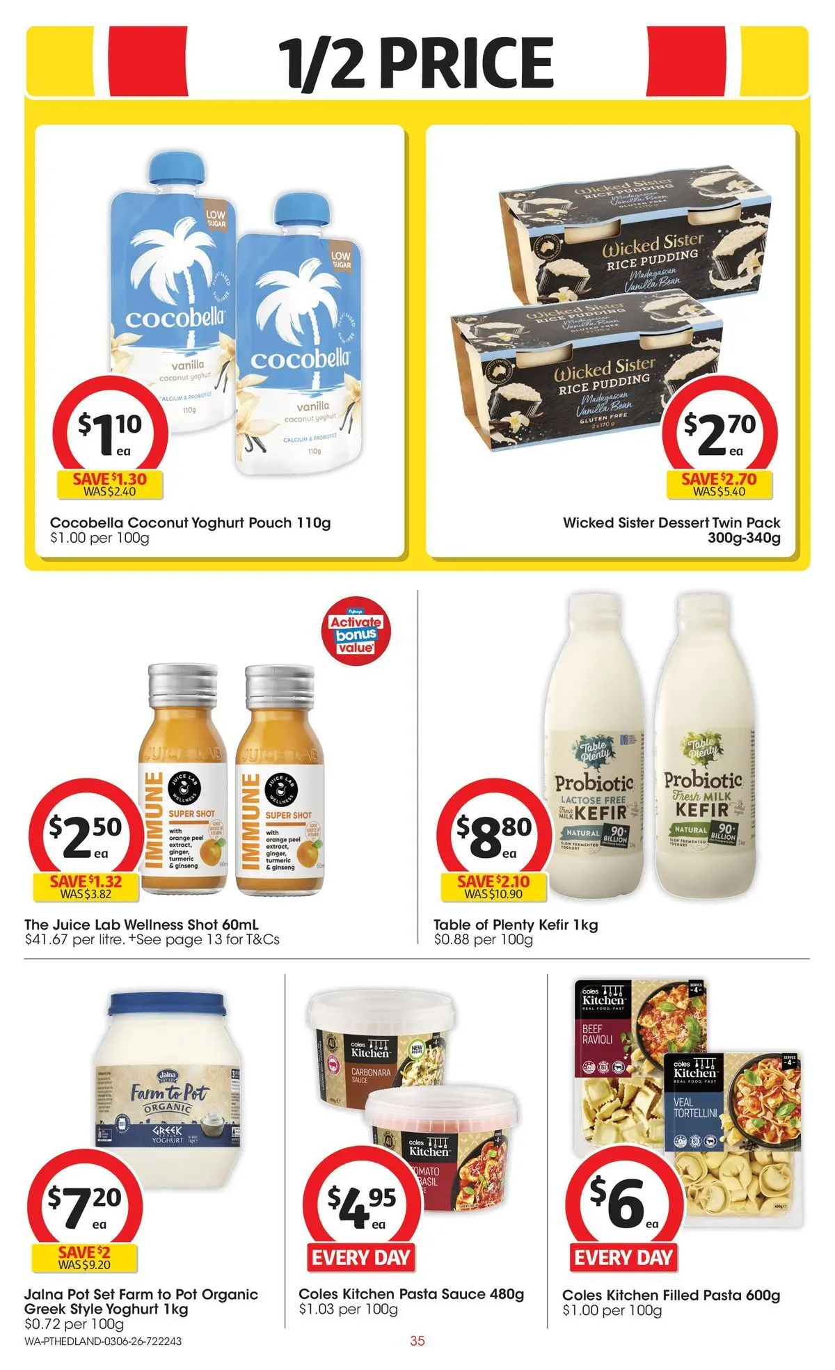 ﻿Coles catalogue valid from 02/06/2026 > Online Australia | Page: 35 | Products: Table, Yoghurt, Pasta, Sugar