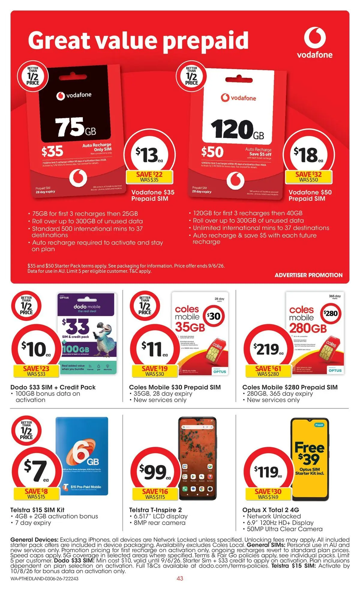 ﻿Coles catalogue valid from 02/06/2026 > Online Australia | Page: 43 | Products: Device, Camera, Mobile