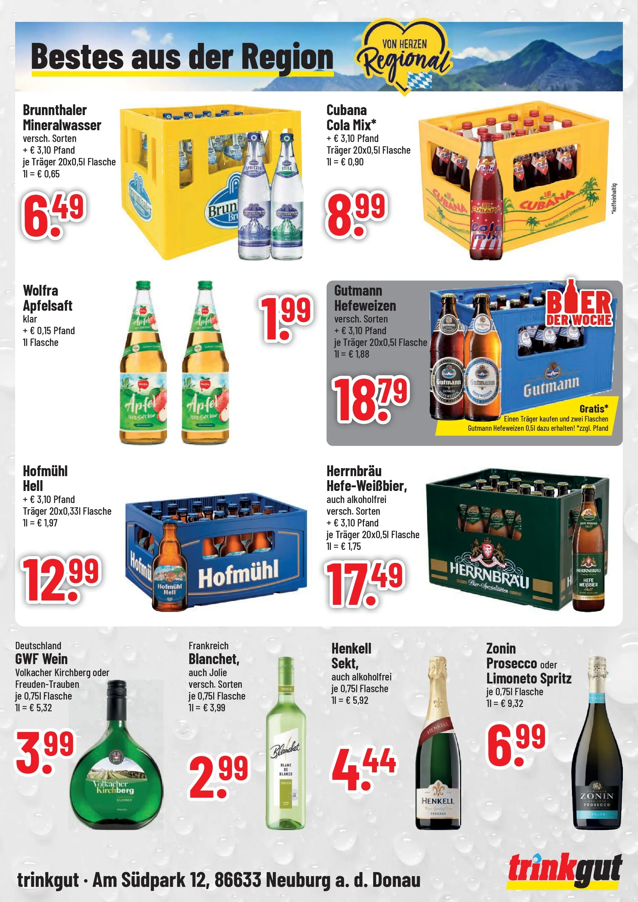 Trinkgut Prospekt Neuburg An Der Donau (ab 01.06.2026) » Angebote online | Seite: 4 | Produkte: Äpfel, Apfelsaft, Mineralwasser, Prosecco