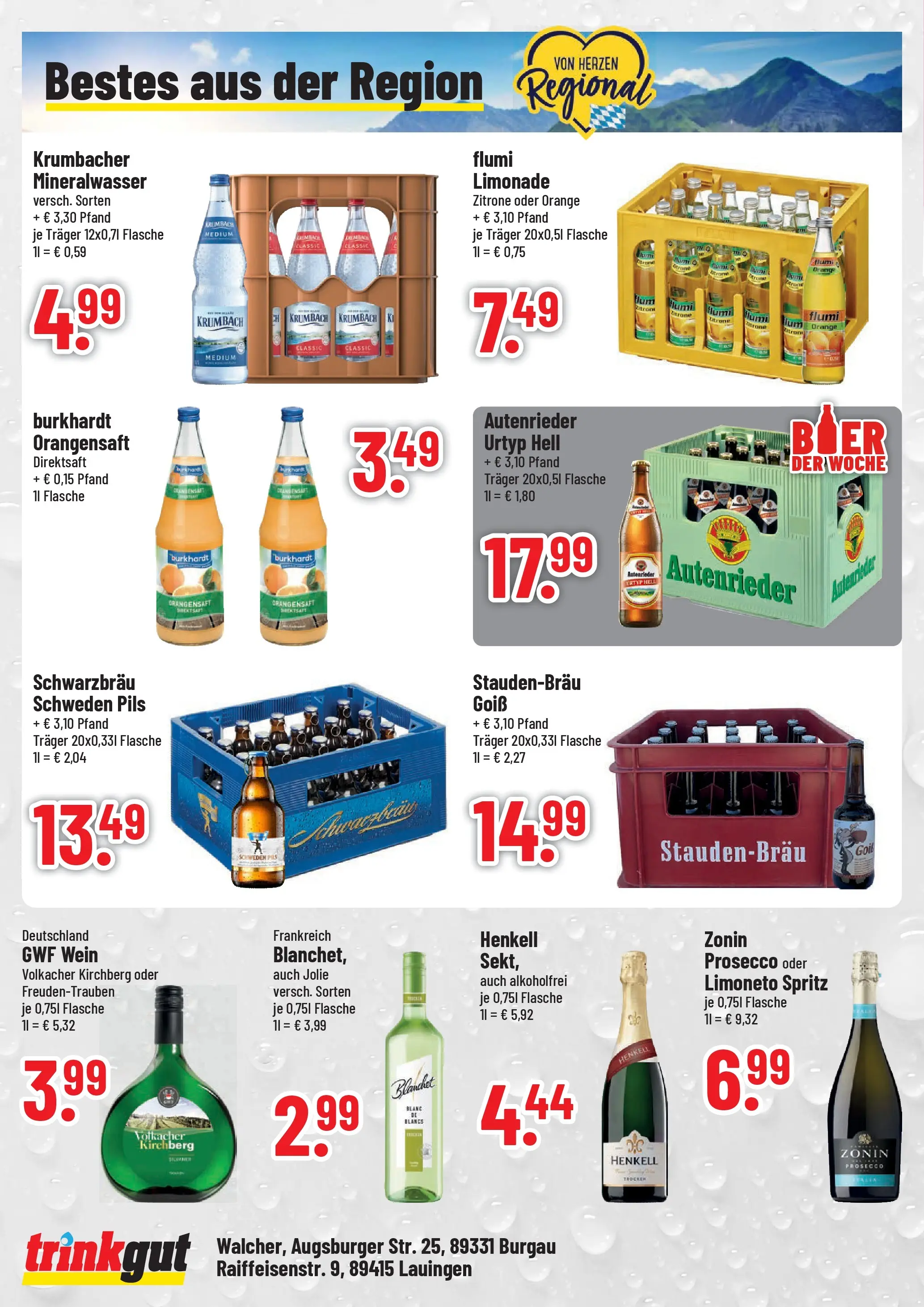 Trinkgut Prospekt Burgau (ab 01.06.2026) » Angebote online | Seite: 4 | Produkte: Pils, Limonade, Prosecco, Wein