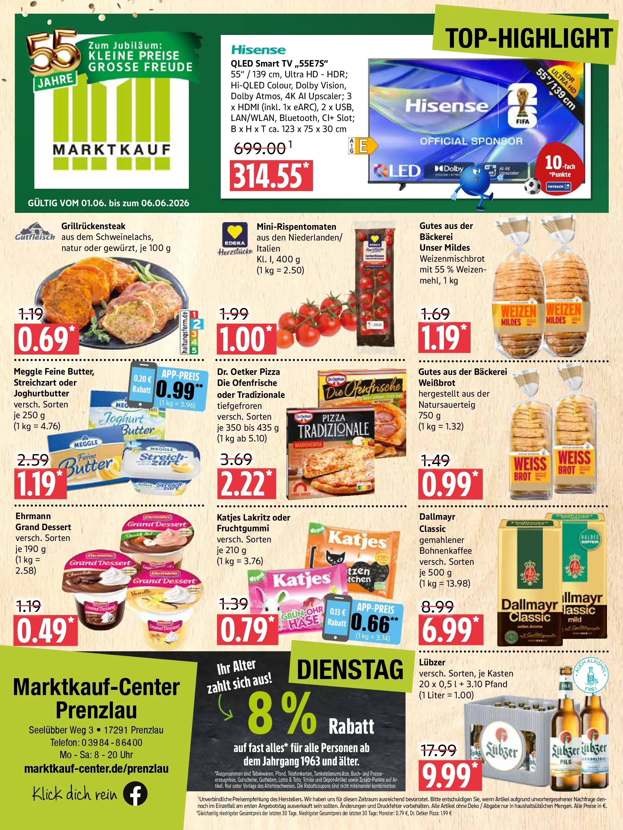 Marktkauf Prospekt Prenzlau (ab 01.06.2026) » Angebote online | Seite: 1 | Produkte: Presse, Katjes, Monster, Uhr