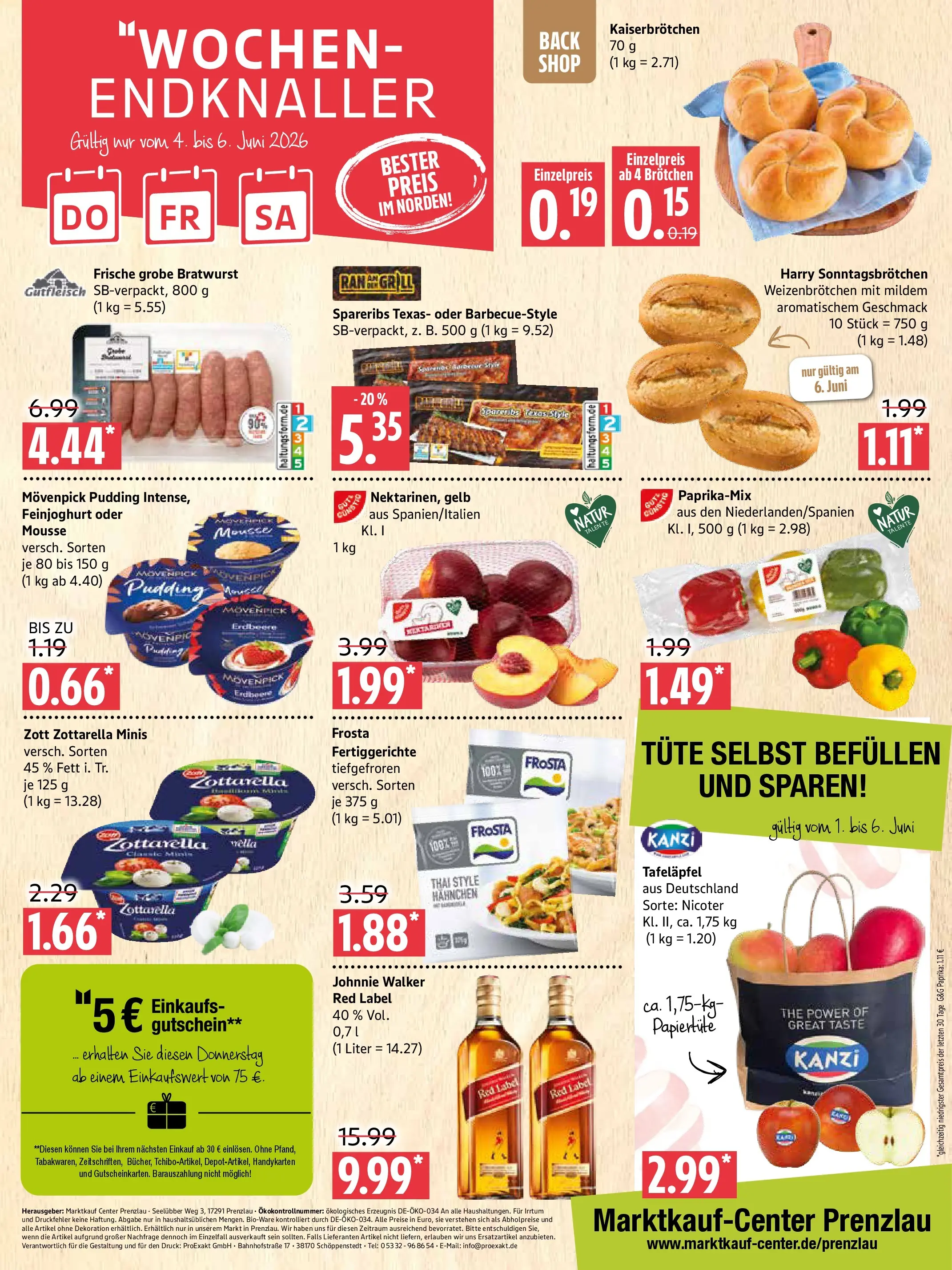 Marktkauf Prospekt Prenzlau (ab 01.06.2026) » Angebote online | Seite: 12 | Produkte: Hahnchen, Mozzarella, Pudding, Johnnie walker