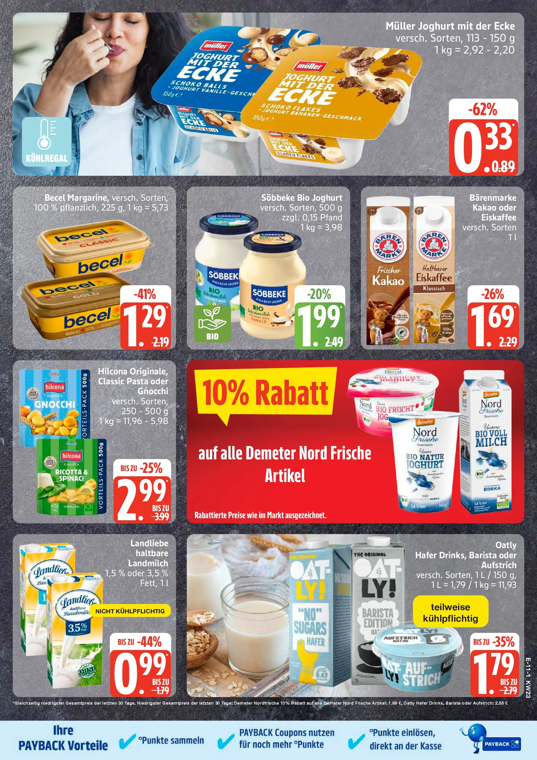 Edeka prospekt Rostock (ab 01.06.2026) » Angebote Online | Seite: 13 | Produkte: Margarine, Milch, Joghurt, Oatly