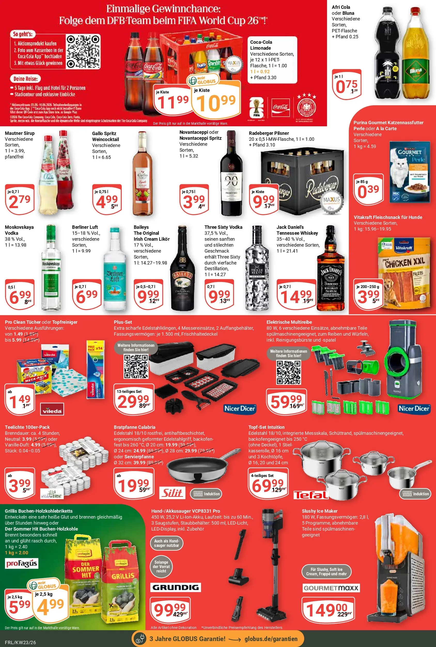 Globus Prospekt Freilassing (ab 01.06.2026) » Angebote online | Seite: 3 | Produkte: Cola, Likör, Sirup, Vodka