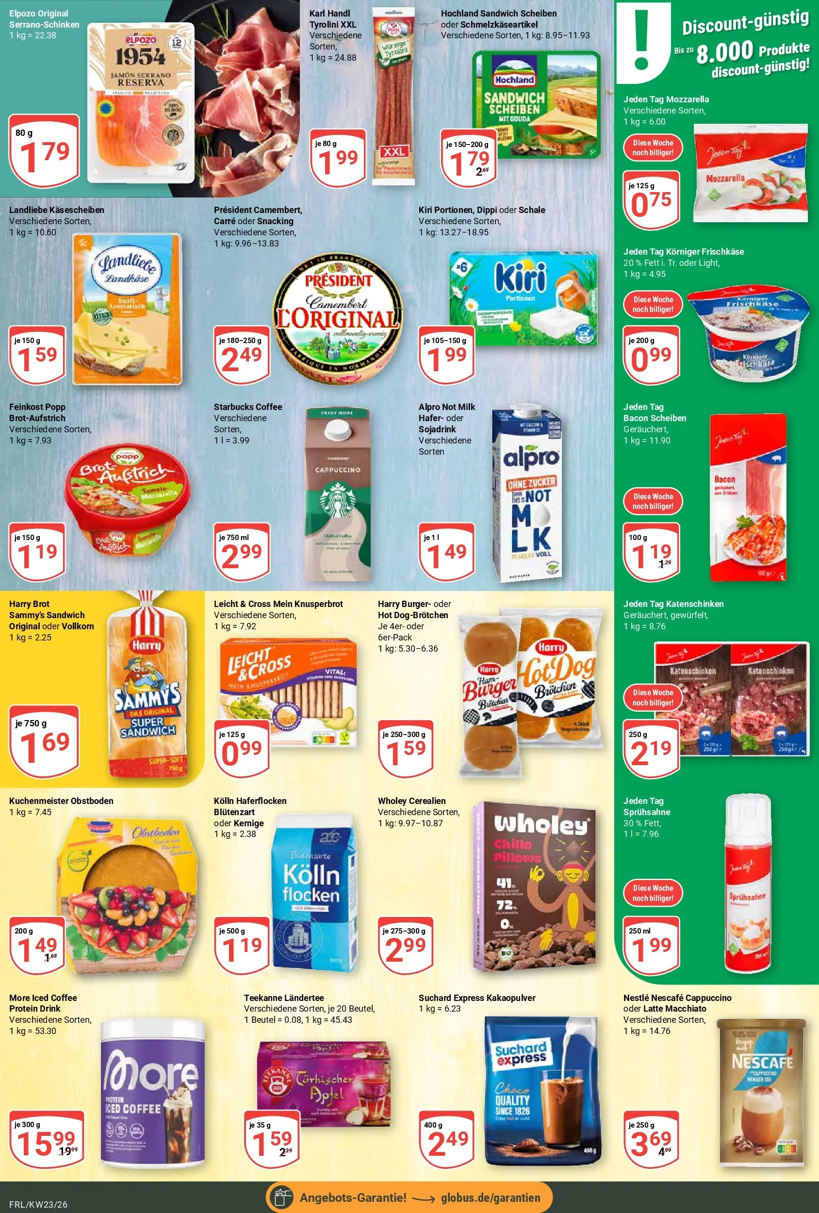 Globus Prospekt Freilassing (ab 01.06.2026) » Angebote online | Seite: 10 | Produkte: Nescafe, Mozzarella, Starbucks, Zucker