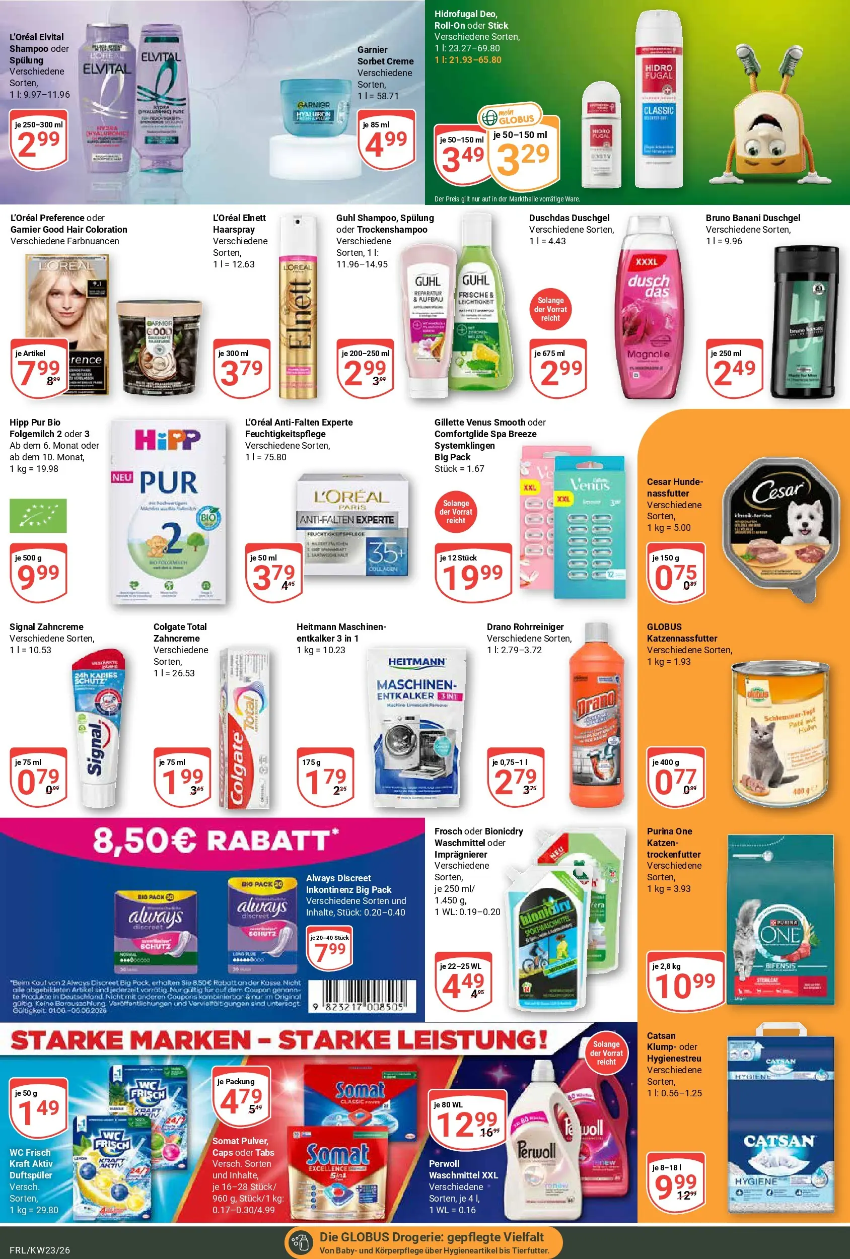 Globus Prospekt Freilassing (ab 01.06.2026) » Angebote online | Seite: 17 | Produkte: Purina one, Shampoo, Haarspray, Duschgel