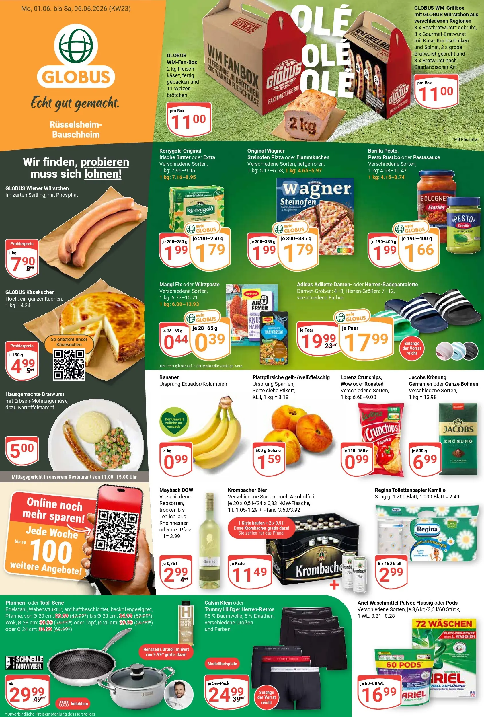 Globus Prospekt Rüsselsheim (ab 01.06.2026) » Angebote online | Seite: 1 | Produkte: Butter, Box, Bananen, Maggi fix