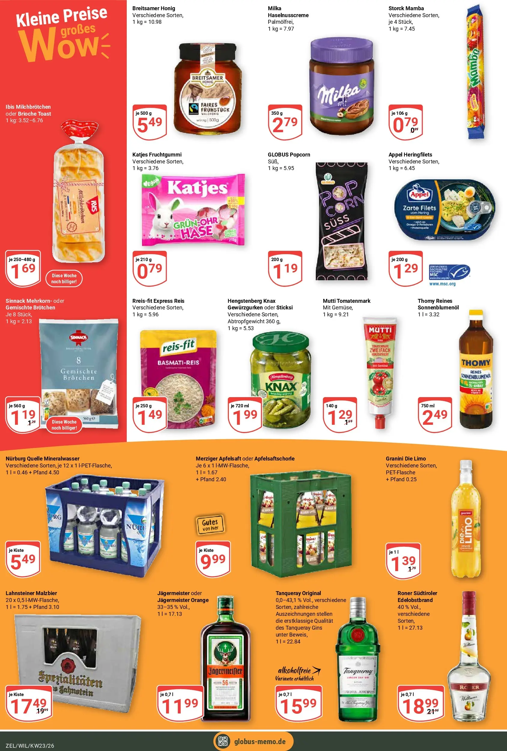 Globus Prospekt Wittlich (ab 01.06.2026) » Angebote online | Seite: 4 | Produkte: Milka, Mineralwasser, Granini, Granini die limo