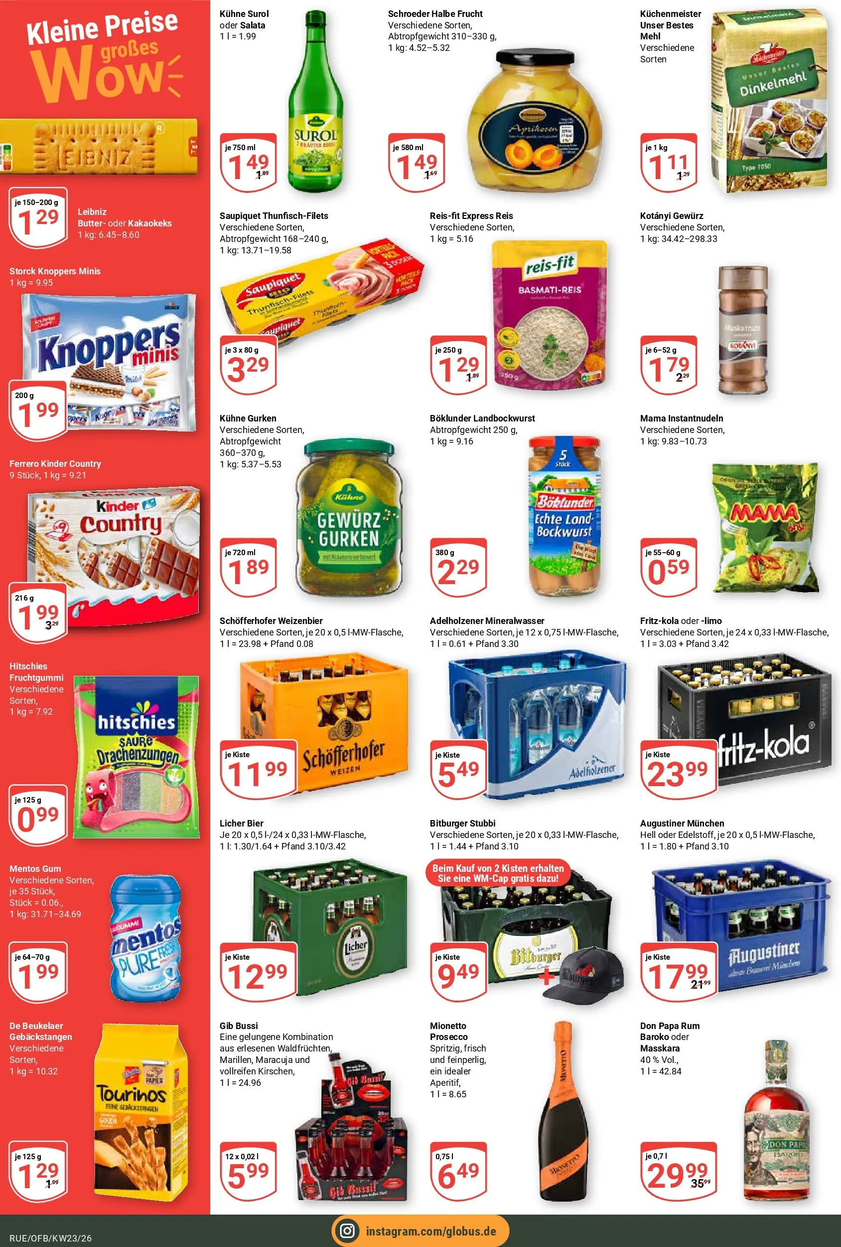 Globus Prospekt Rüsselsheim (ab 01.06.2026) » Angebote online | Seite: 4 | Produkte: Thunfisch, Rum, Mineralwasser, Knoppers