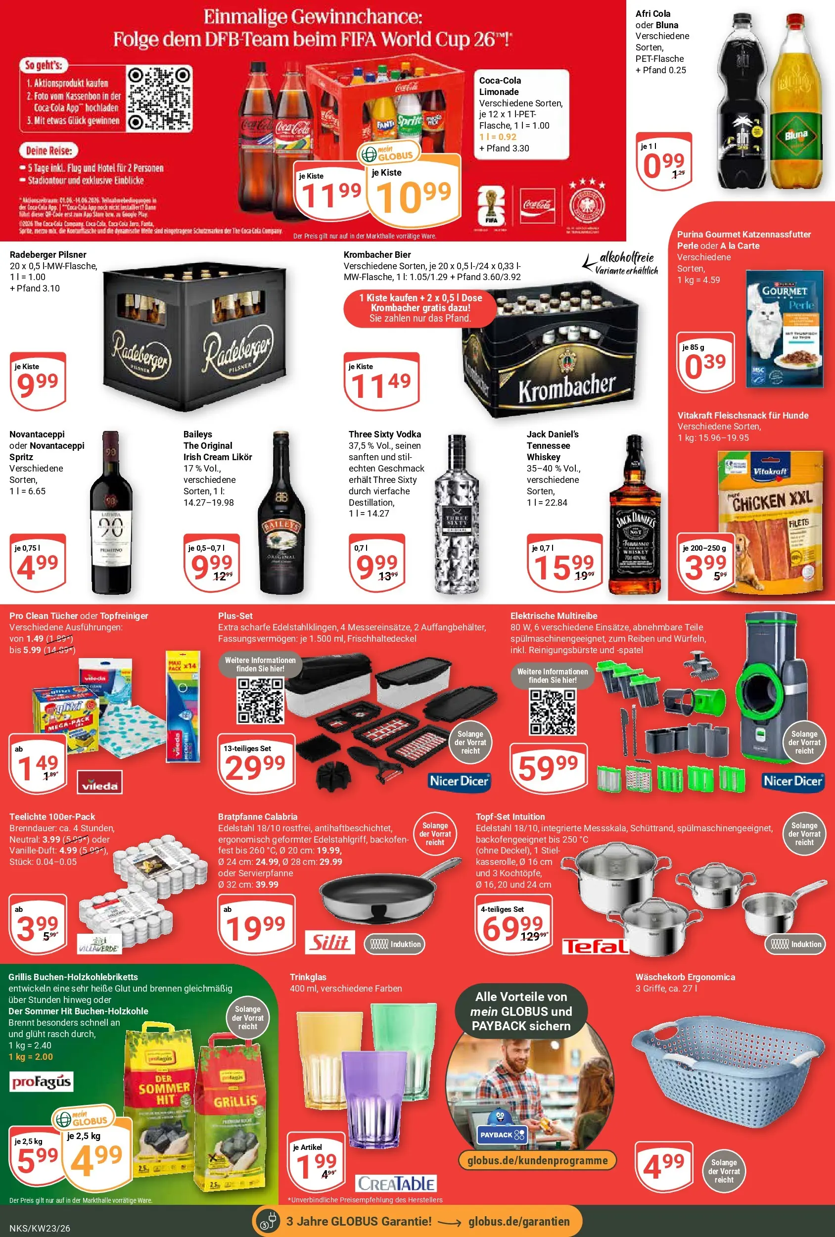Globus Prospekt Neunkirchen (ab 01.06.2026) » Angebote online | Seite: 7 | Produkte: Coca cola, Baileys, Krombacher, Whiskey