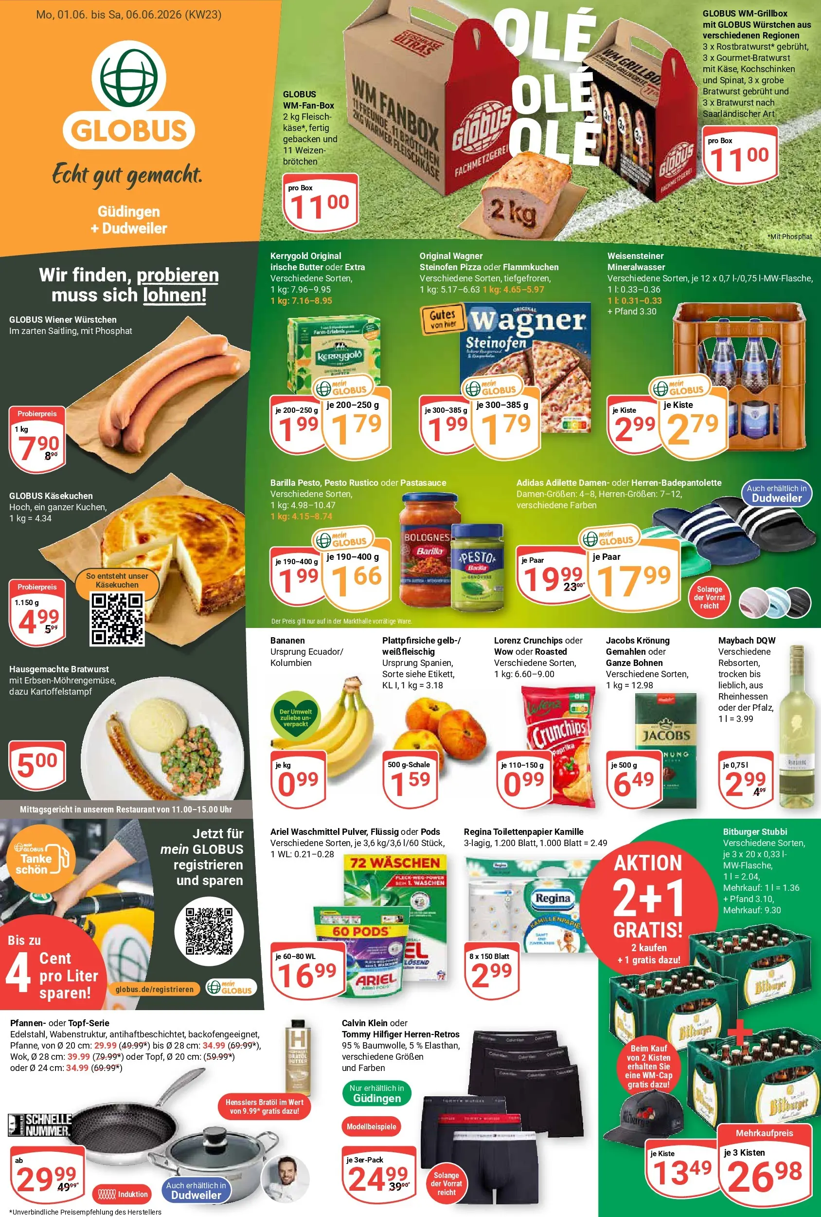 Globus Prospekt Saarbrücken-Güdingen (ab 01.06.2026) » Angebote online | Seite: 1 | Produkte: Paprika, Lorenz crunchips, Fleisch, Uhr