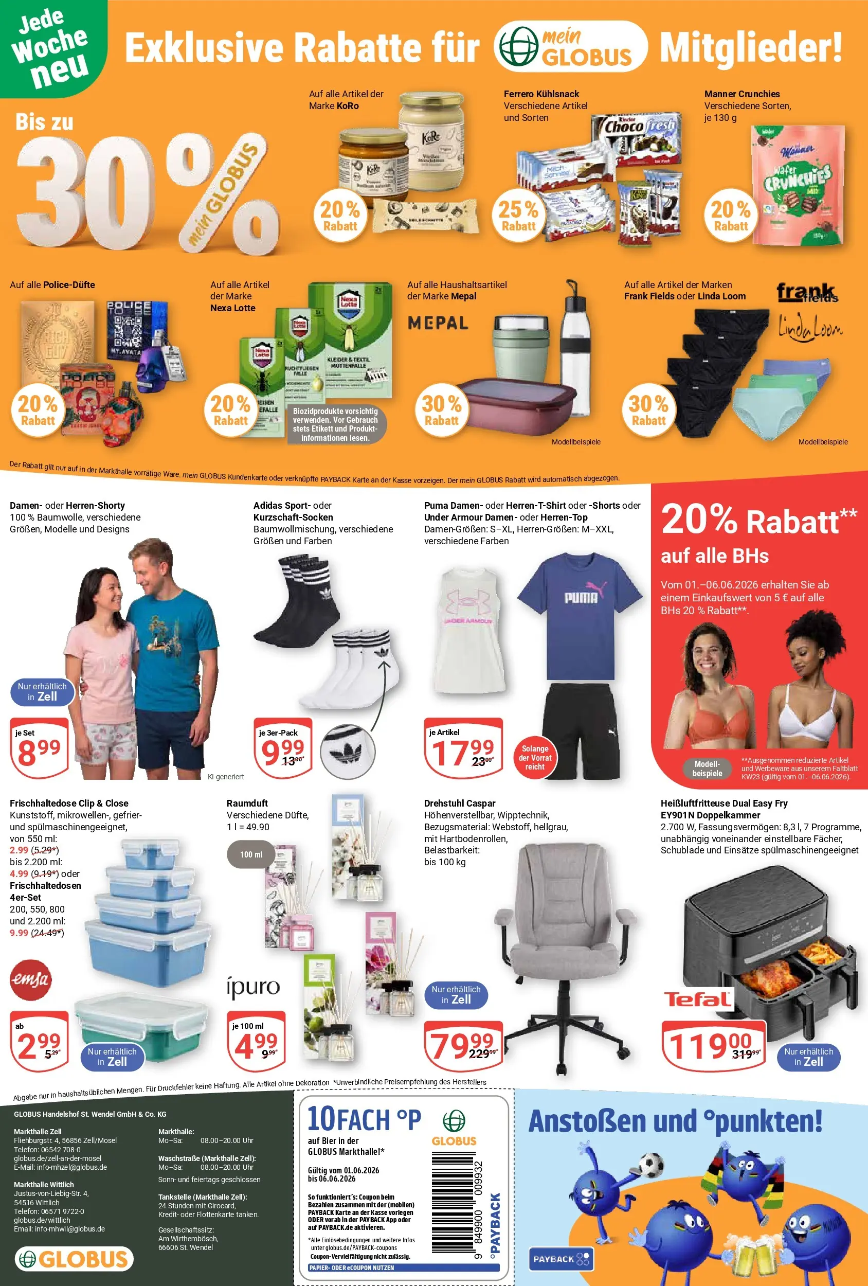 Globus Prospekt Wittlich (ab 01.06.2026) » Angebote online | Seite: 23 | Produkte: Bier, Heißluftfritteuse, Telefon, Uhr