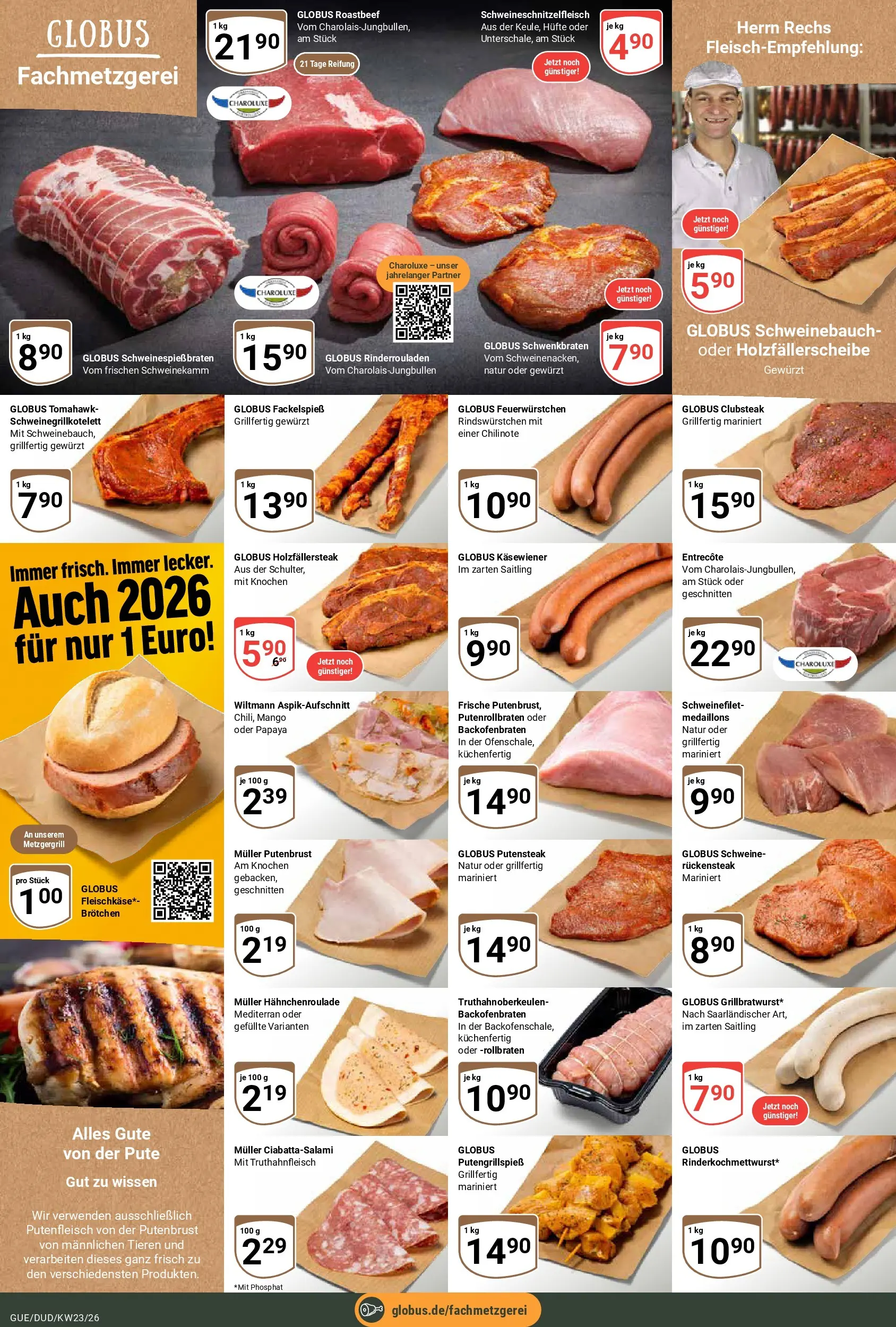 Globus Prospekt Saarbrücken-Güdingen (ab 01.06.2026) » Angebote online | Seite: 8 | Produkte: Rinderrouladen, Entrecote, Schweinefilet, Mango