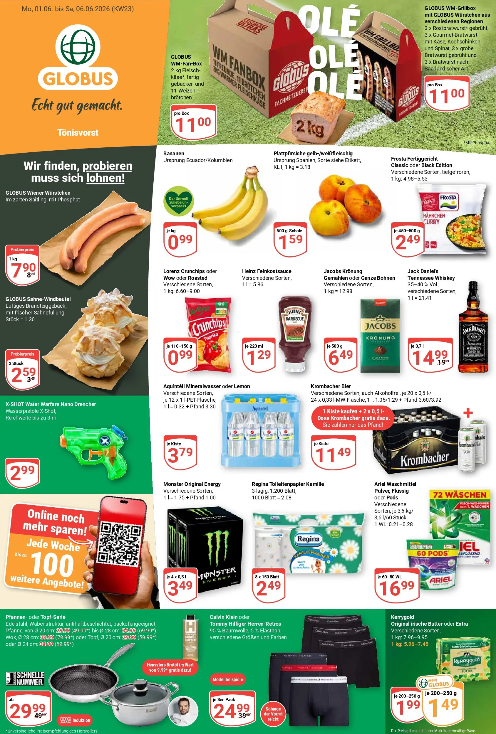 Globus Prospekt Tönisvorst (ab 01.06.2026) » Angebote online | Seite: 5 | Produkte: Wiener wurstchen, Bier, Bananen, Jack Daniel's
