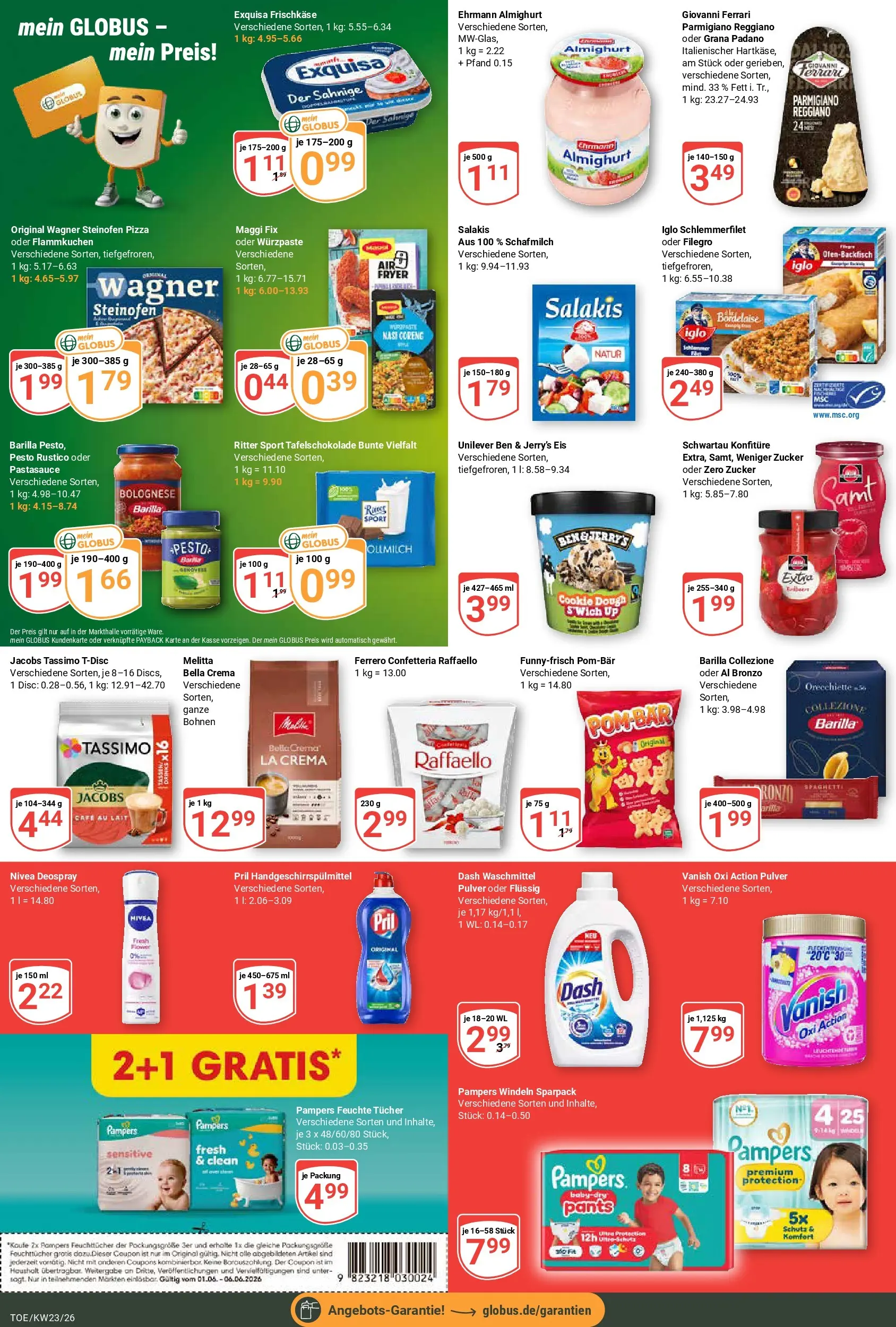 Globus Prospekt Tönisvorst (ab 01.06.2026) » Angebote online | Seite: 6 | Produkte: Ritter sport, Salakis, Deospray, Tassimo