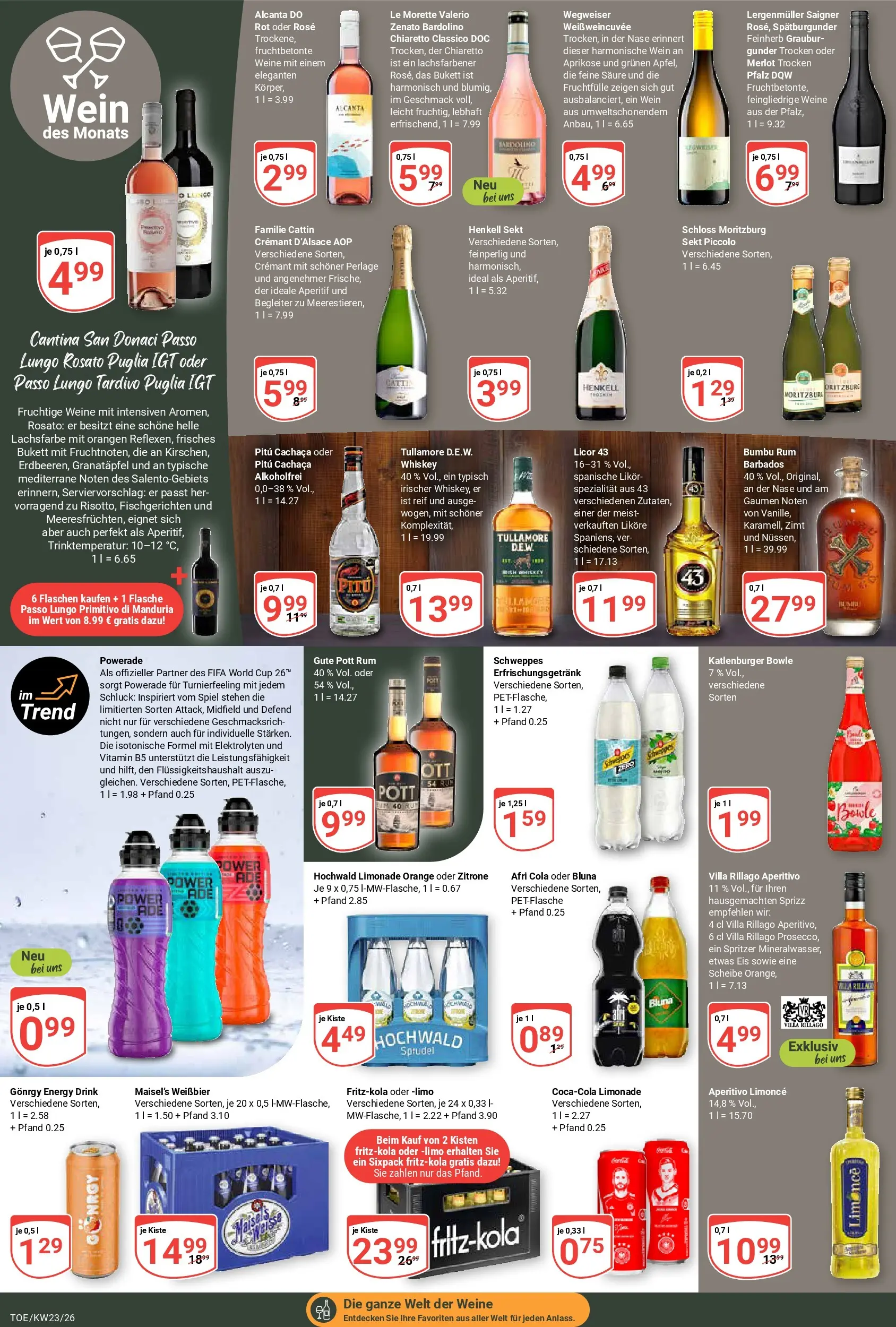 Globus Prospekt Tönisvorst (ab 01.06.2026) » Angebote online | Seite: 16 | Produkte: Sekt, Limonade, Schweppes, Powerade