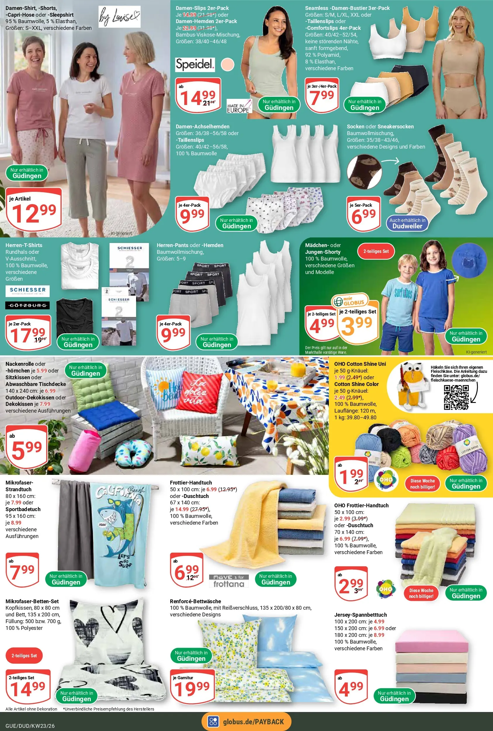 Globus Prospekt Saarbrücken-Güdingen (ab 01.06.2026) » Angebote online | Seite: 25 | Produkte: Caprihose, Strandtuch, Socken