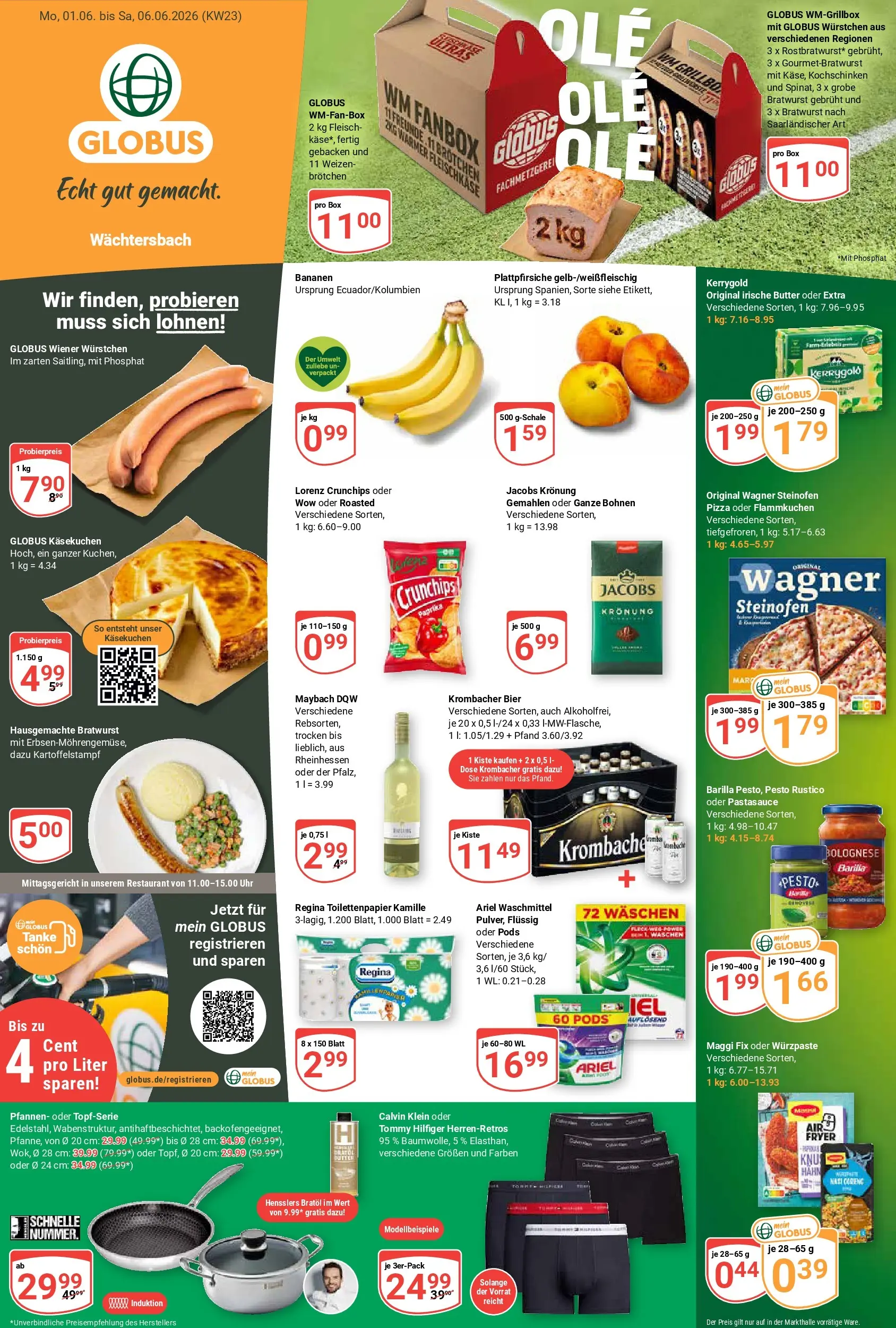 Globus Prospekt Wächtersbach (ab 01.06.2026) » Angebote online | Seite: 1 | Produkte: Käse, Paprika, Waschmittel, Brot
