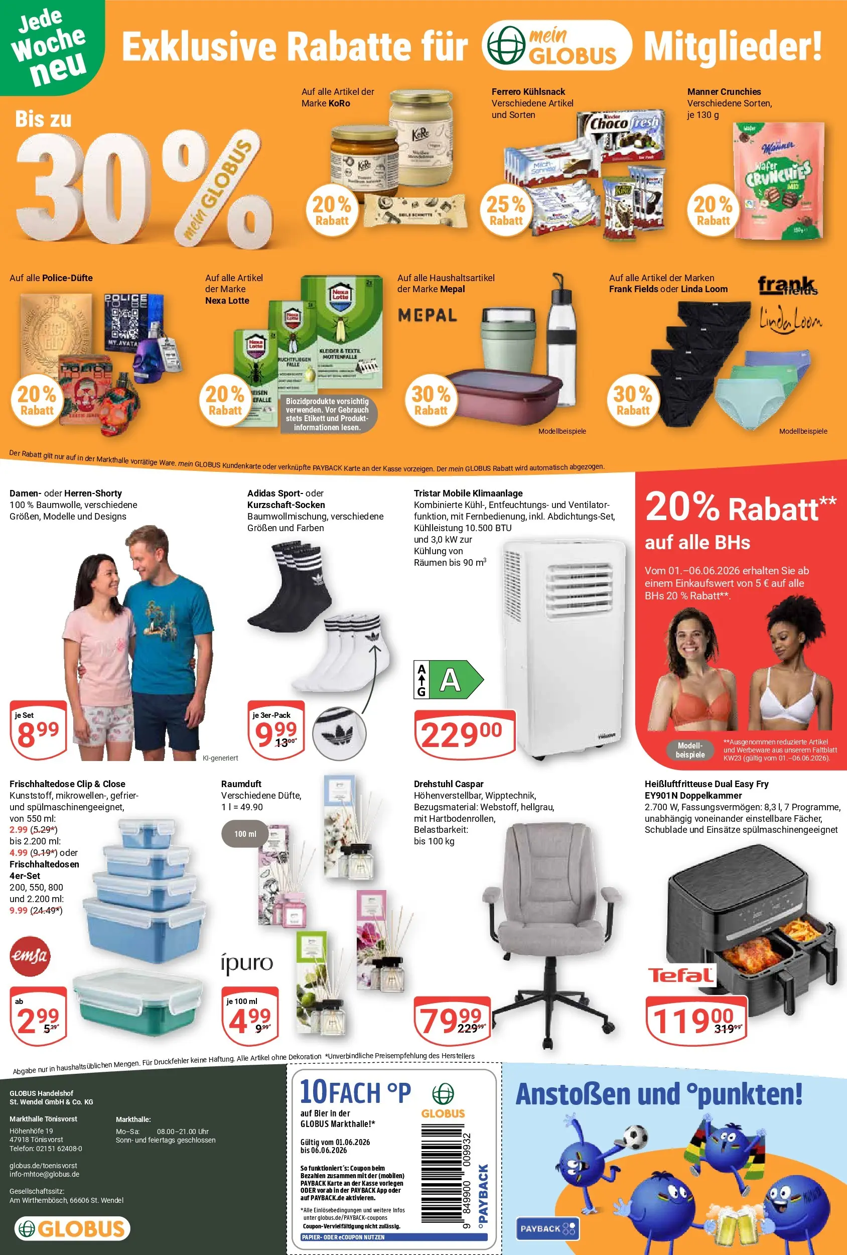 Globus Prospekt Tönisvorst (ab 01.06.2026) » Angebote online | Seite: 23 | Produkte: Klimaanlage, Ventilator, Heißluftfritteuse, Telefon