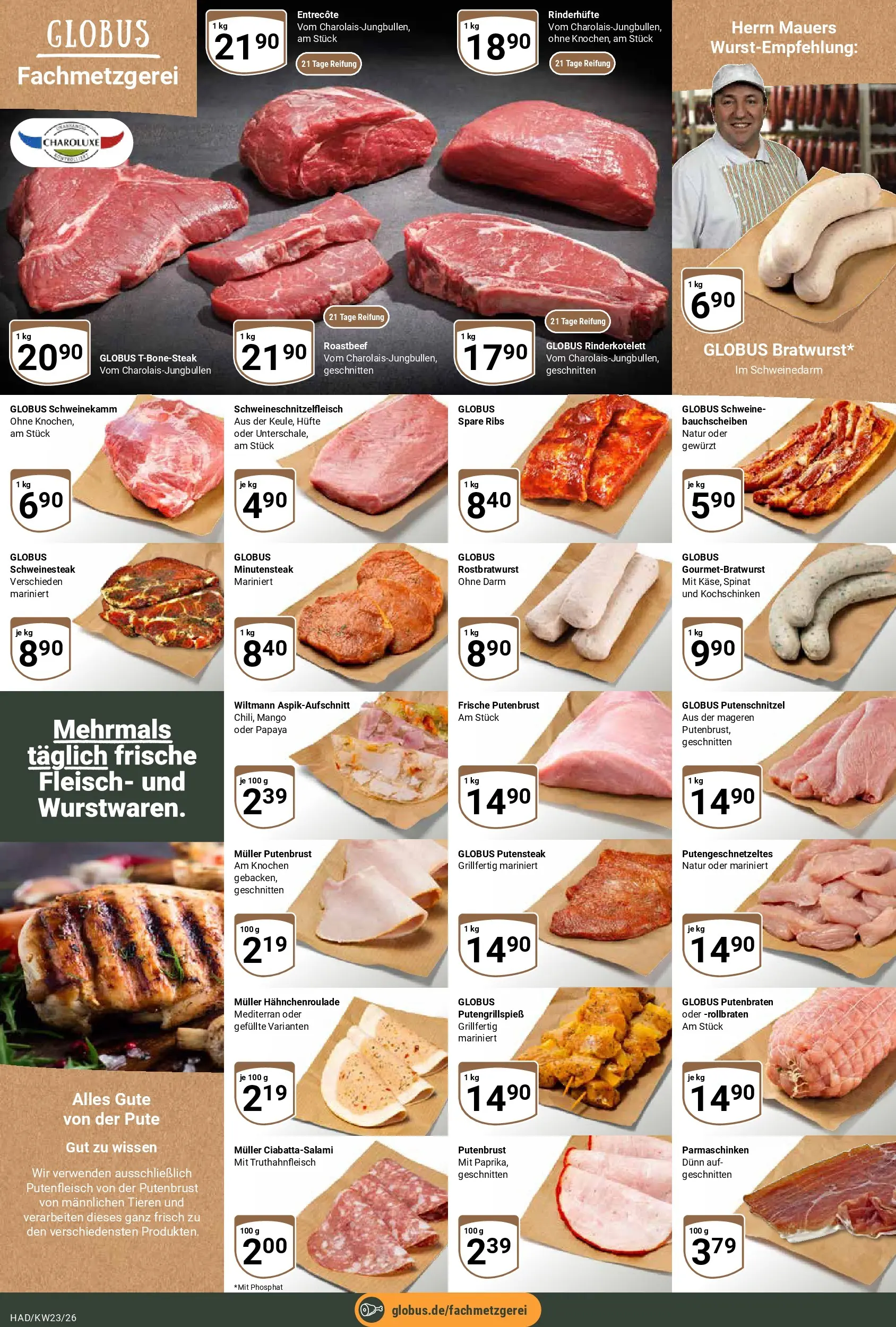 Globus Prospekt Halle (saale) (ab 01.06.2026) » Angebote online | Seite: 10 | Produkte: Pute, Spare ribs, Entrecote, Putenschnitzel