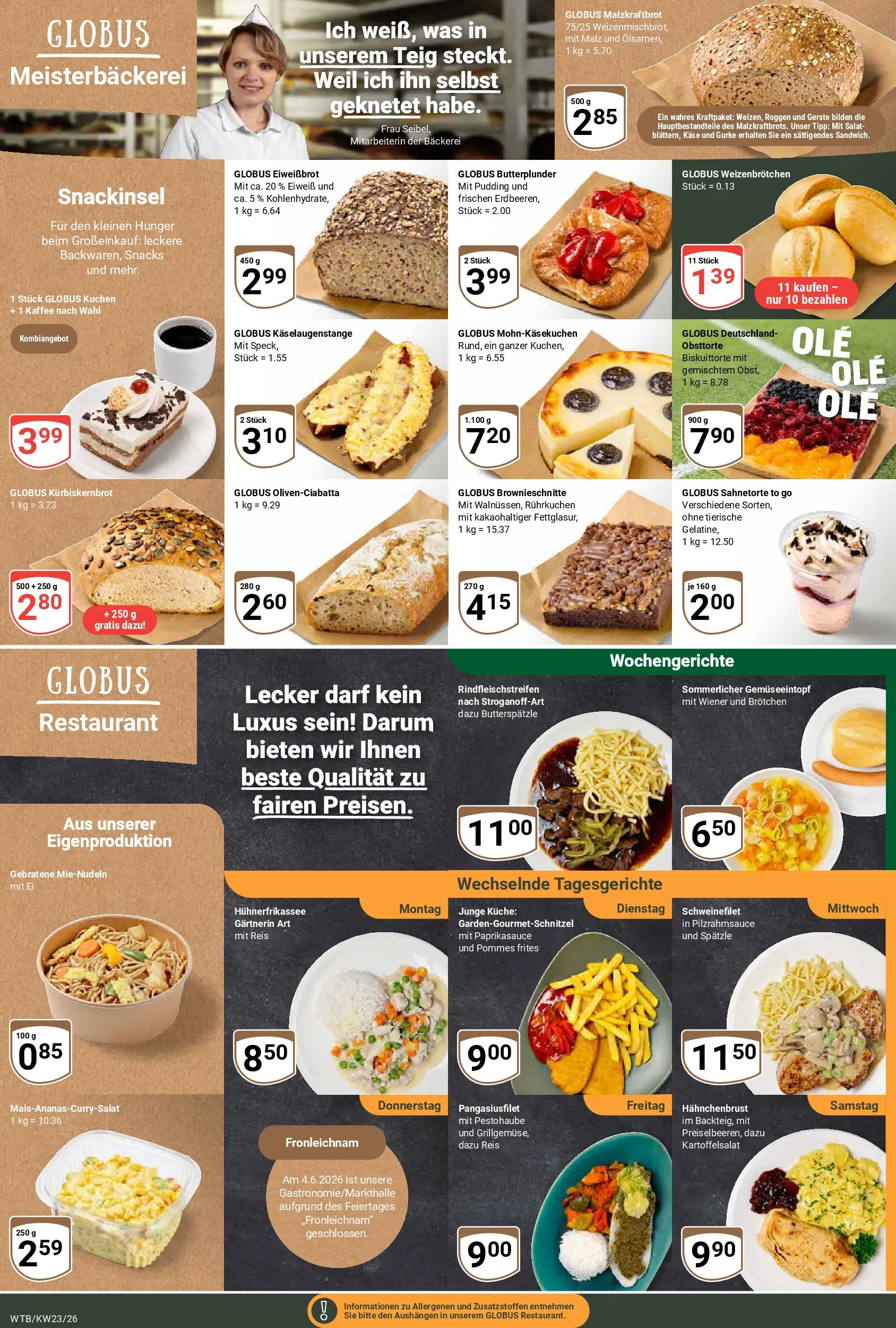 Globus Prospekt Wächtersbach (ab 01.06.2026) » Angebote online | Seite: 7 | Produkte: Pommes frites, Schweinefilet, Reis, Kuchen