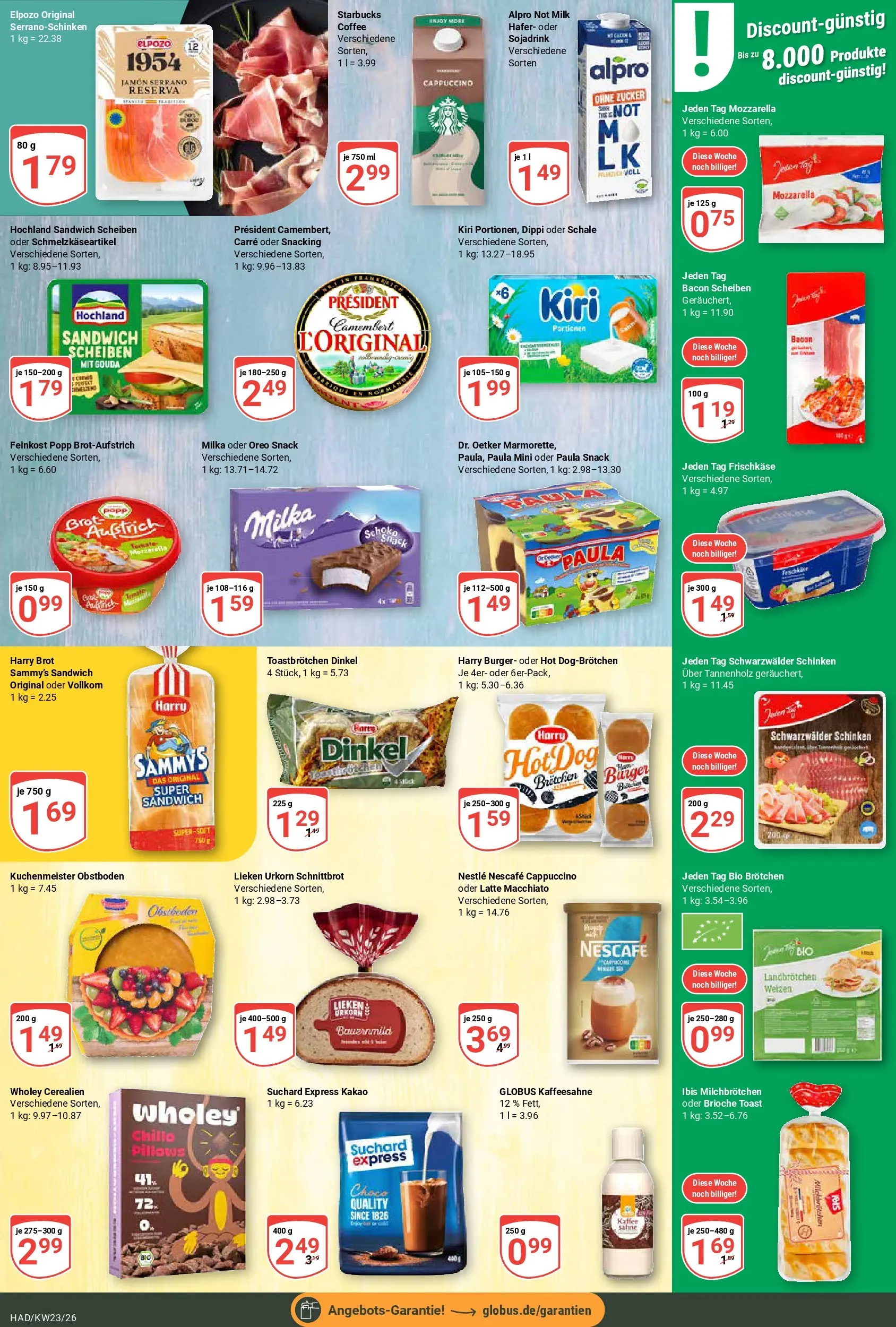 Globus Prospekt Halle (saale) (ab 01.06.2026) » Angebote online | Seite: 15 | Produkte: Toast, Mozzarella, Milka, Zucker