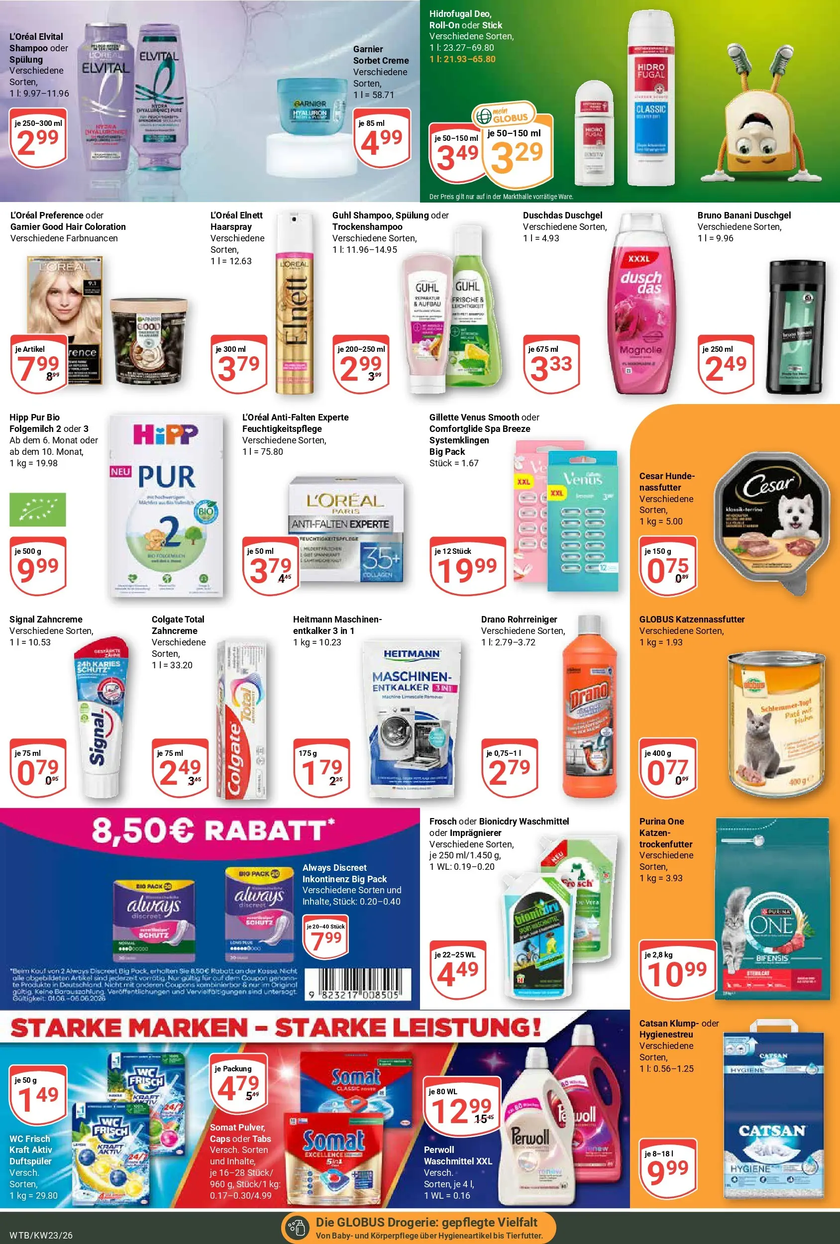 Globus Prospekt Wächtersbach (ab 01.06.2026) » Angebote online | Seite: 16 | Produkte: Catsan, Perwoll, Duschdas, Waschmittel