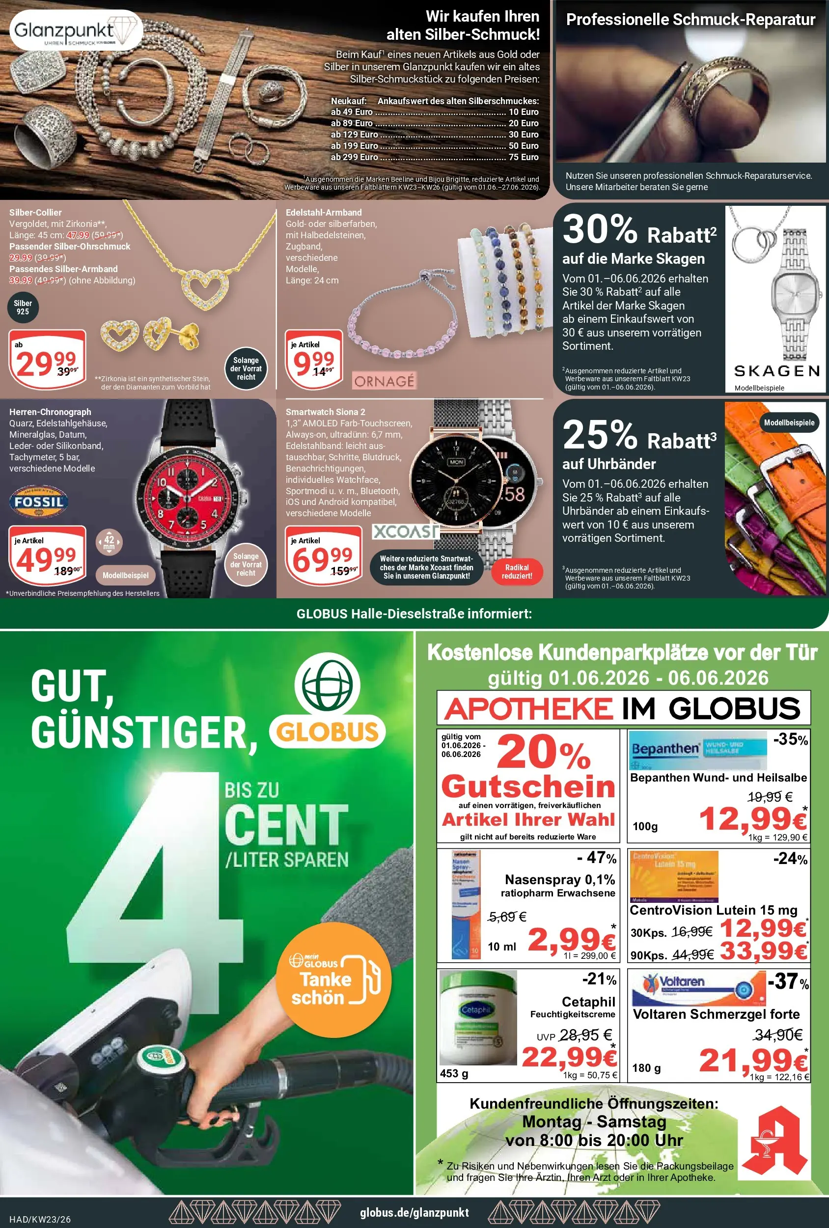 Globus Prospekt Halle (saale) (ab 01.06.2026) » Angebote online | Seite: 24 | Produkte: Smartwatch, Tür, Uhr